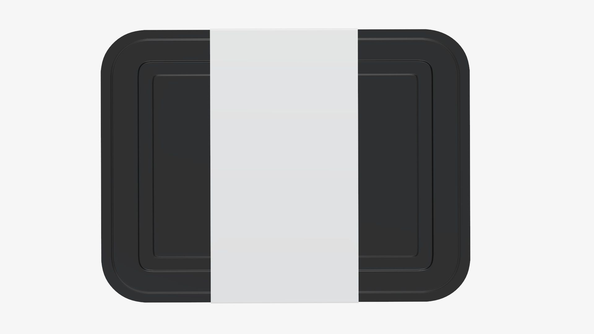 Plastic food container tray box with label mockup 04 3D model_7