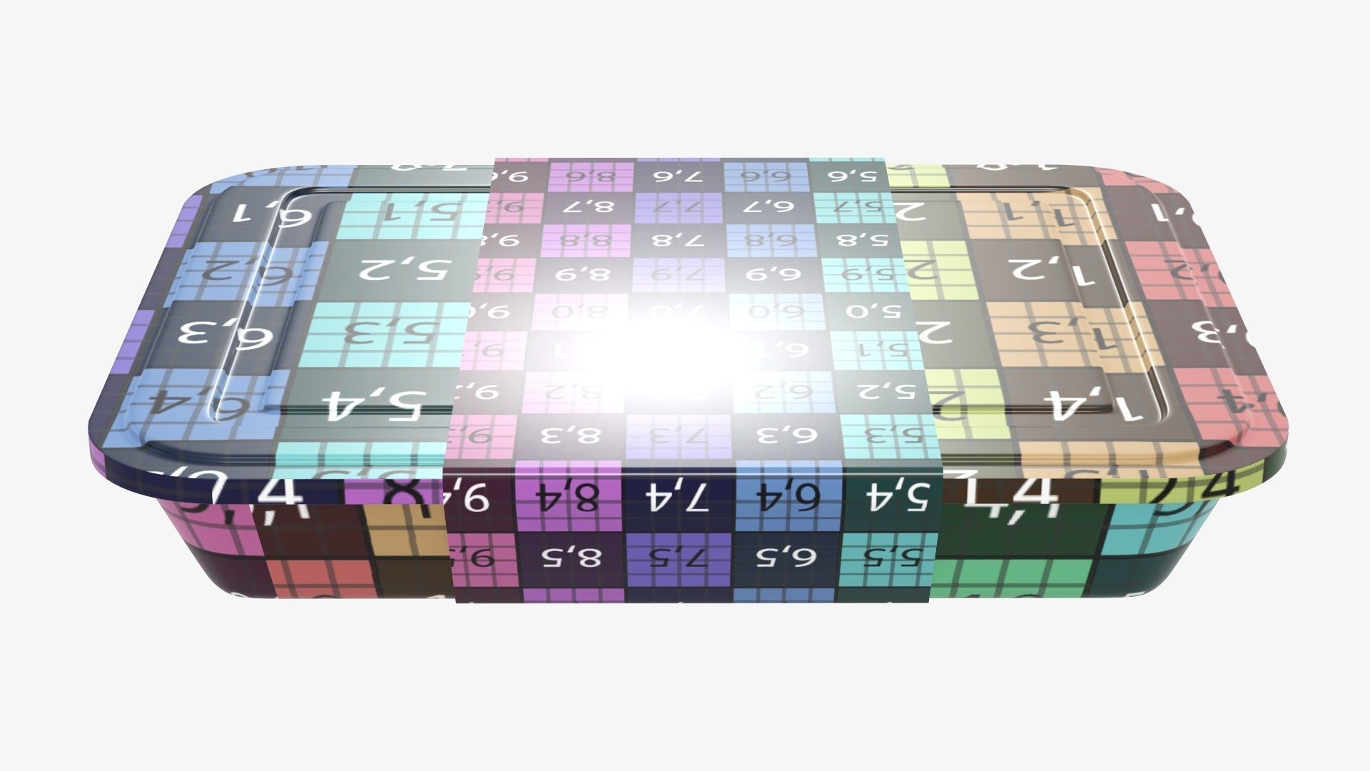 Plastic food container tray box with label mockup 04 3D model_14