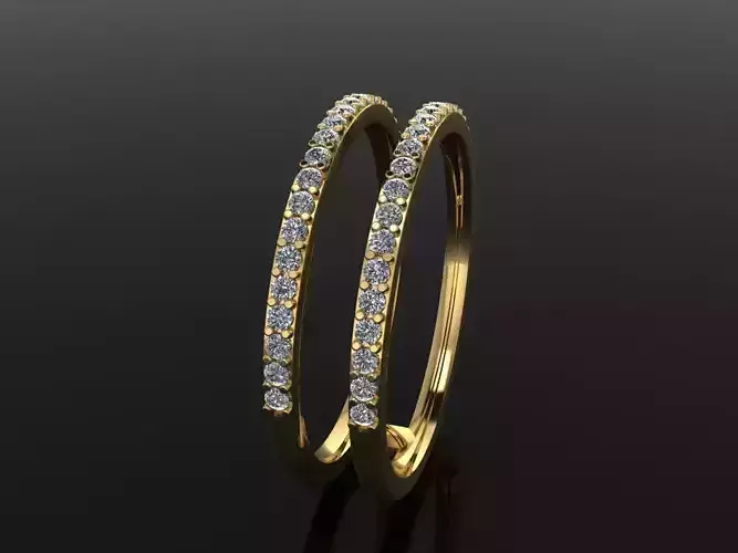 DOUBLE DIAMOND ROW BAND RING SIZE 8 