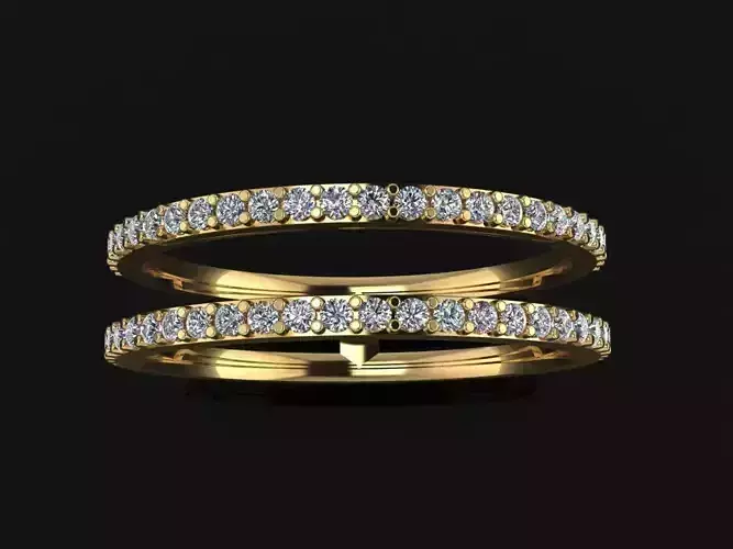 DOUBLE DIAMOND ROW BAND RING SIZE 9