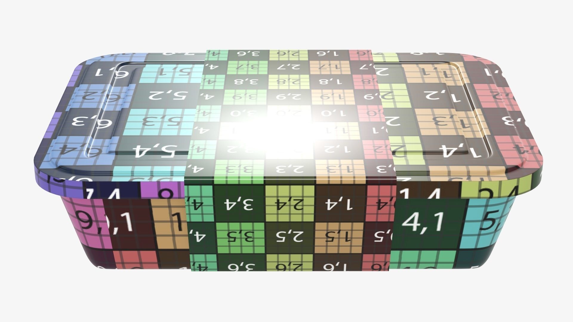 Plastic food container tray box with label mockup 05 3D model_14