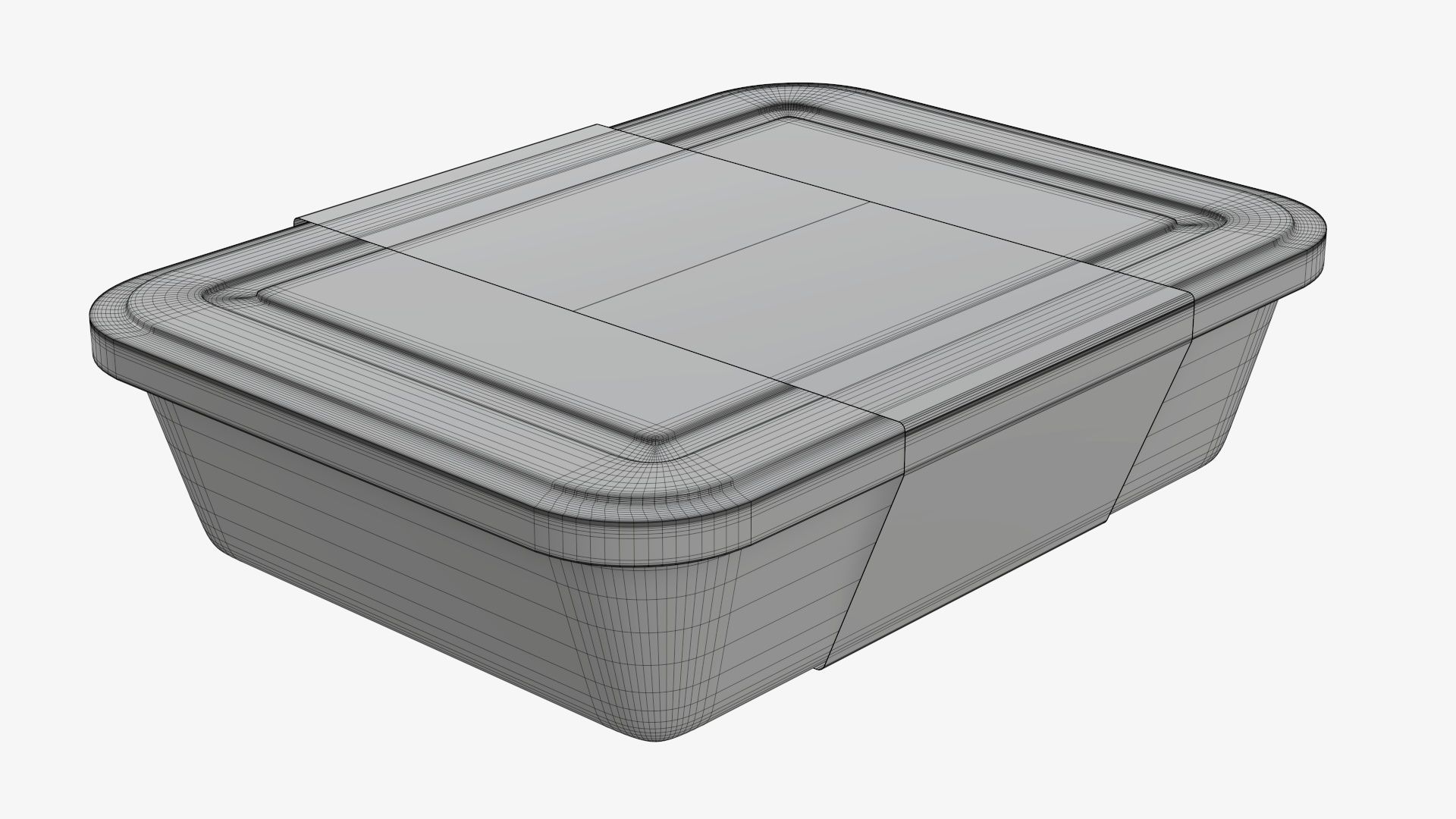 Plastic food container tray box with label mockup 05 3D model_8