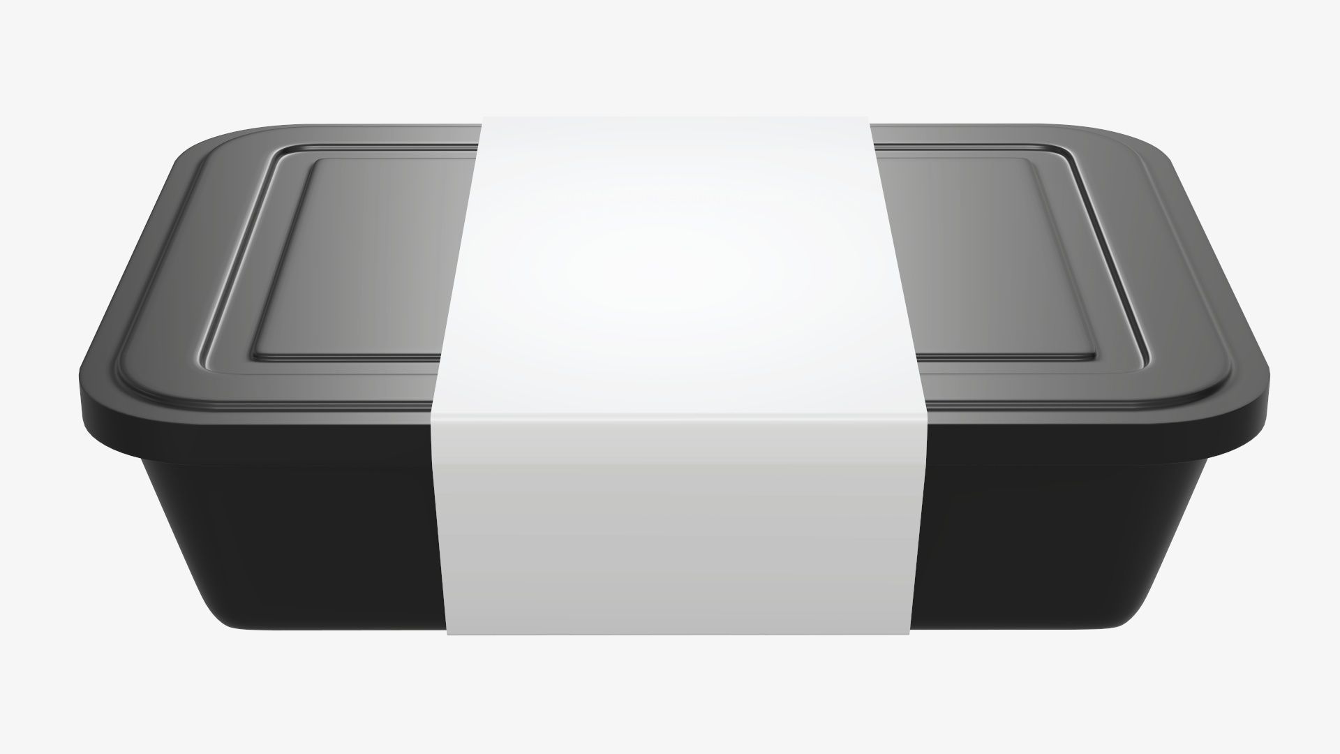 Plastic food container tray box with label mockup 05 3D model_4