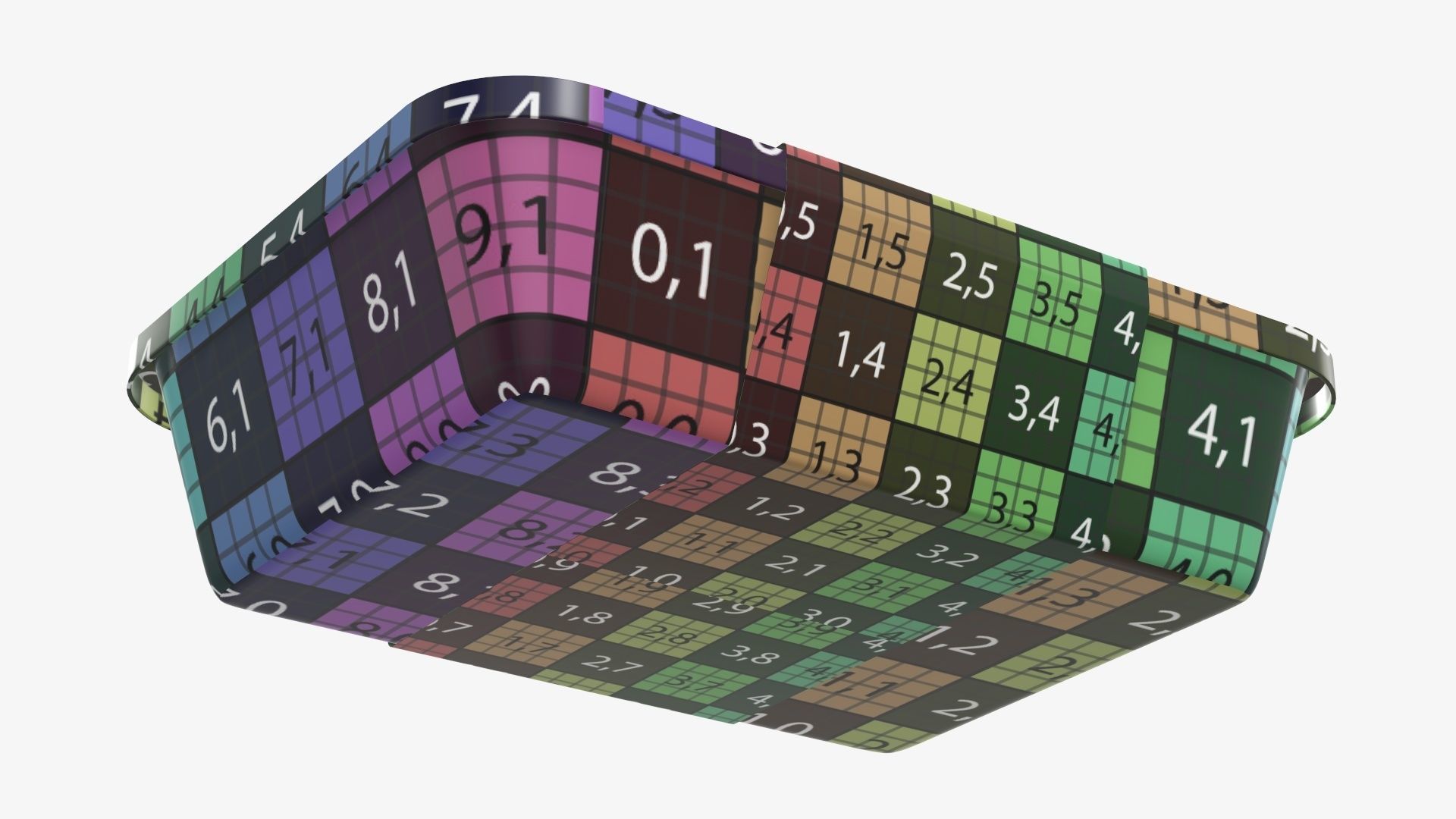 Plastic food container tray box with label mockup 05 3D model_16