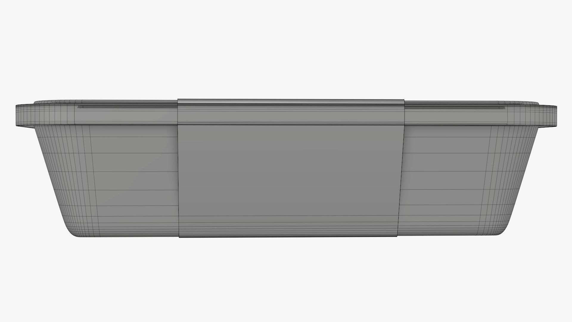 Plastic food container tray box with label mockup 05 3D model_10