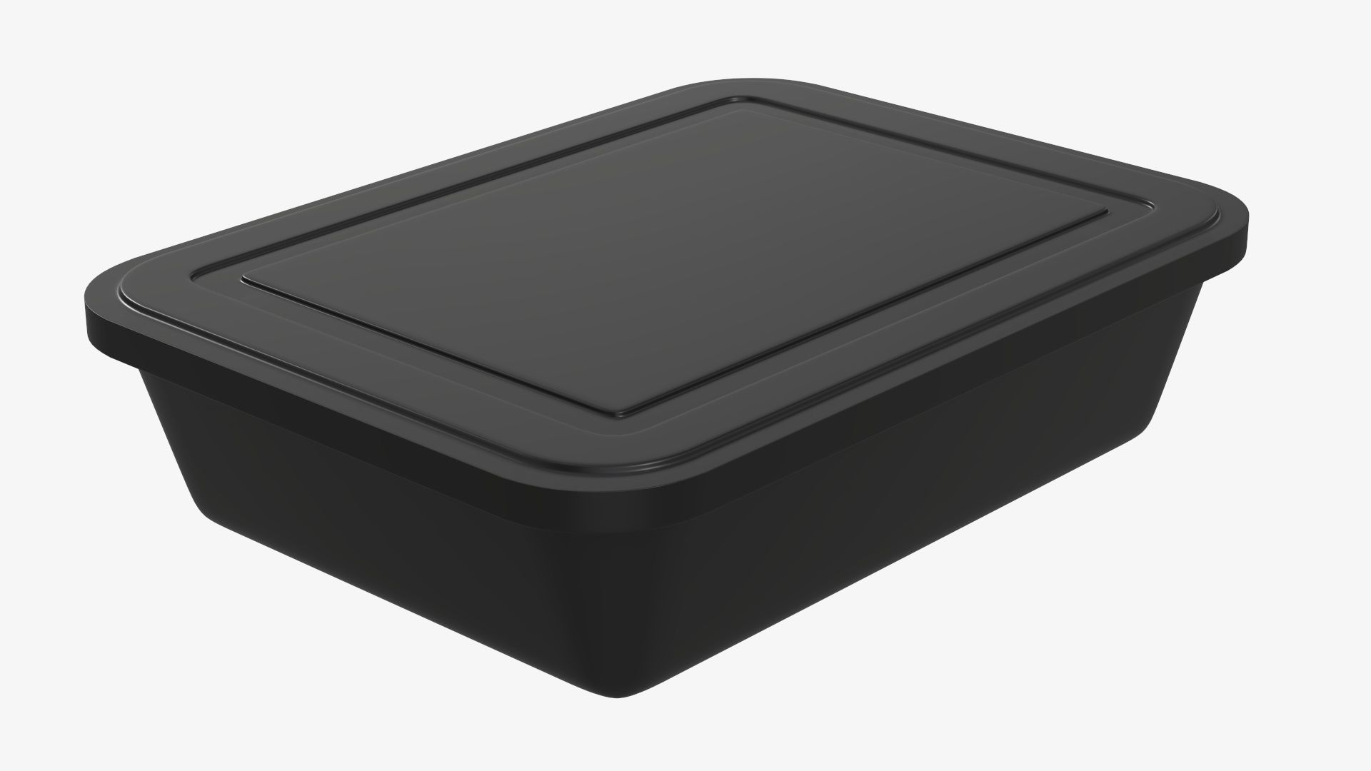 Plastic food container tray box with label mockup 05 3D model_2