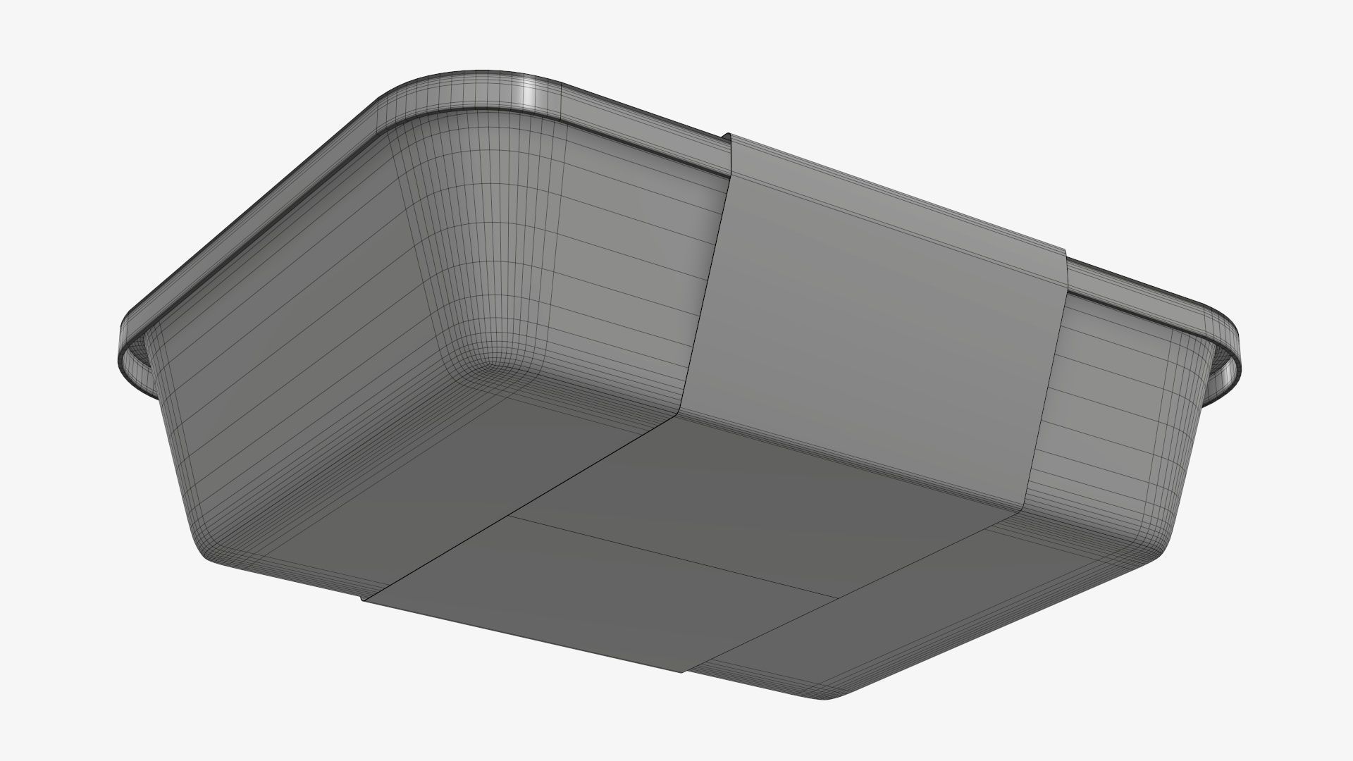 Plastic food container tray box with label mockup 05 3D model_11