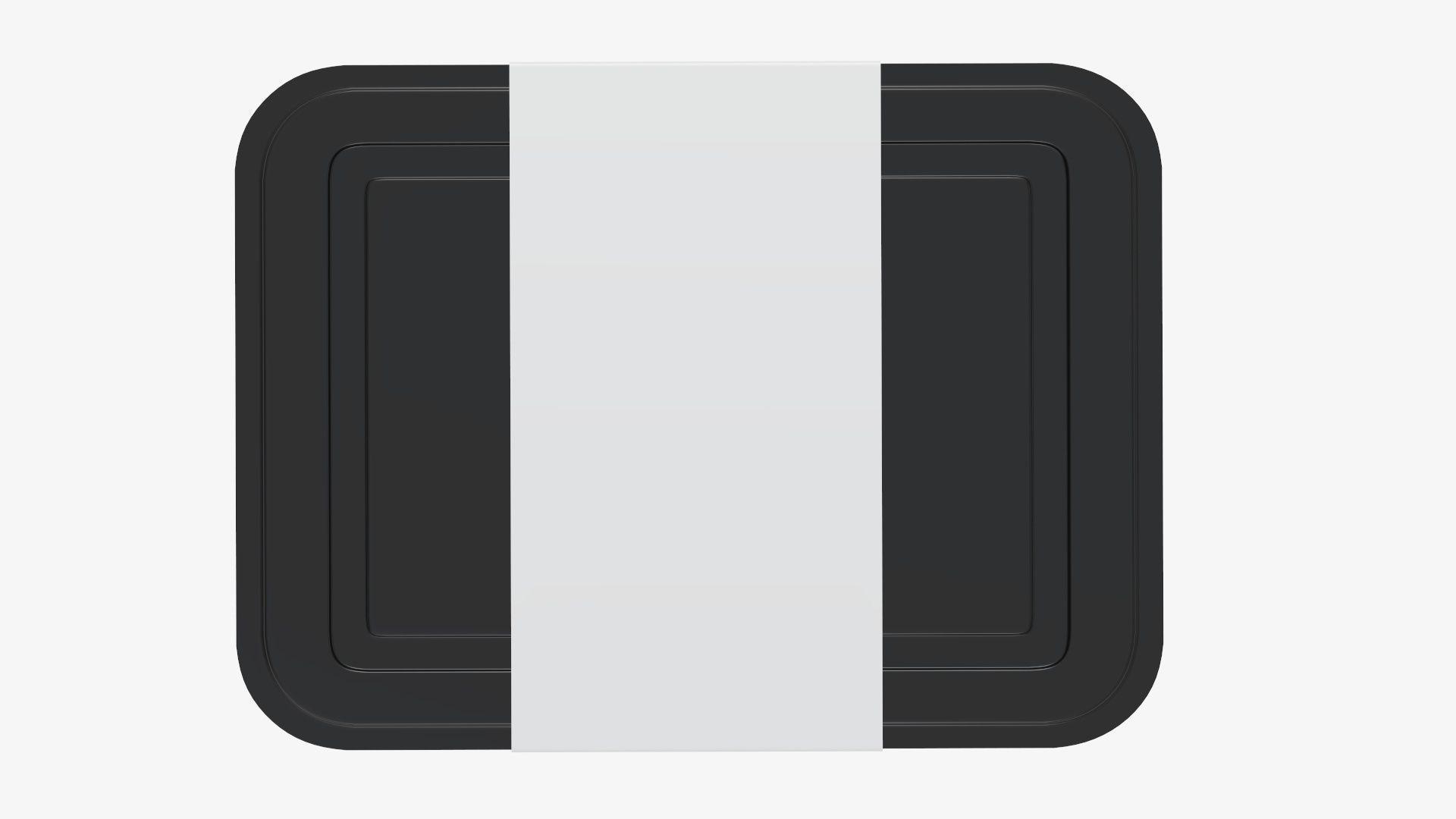 Plastic food container tray box with label mockup 05 3D model_7