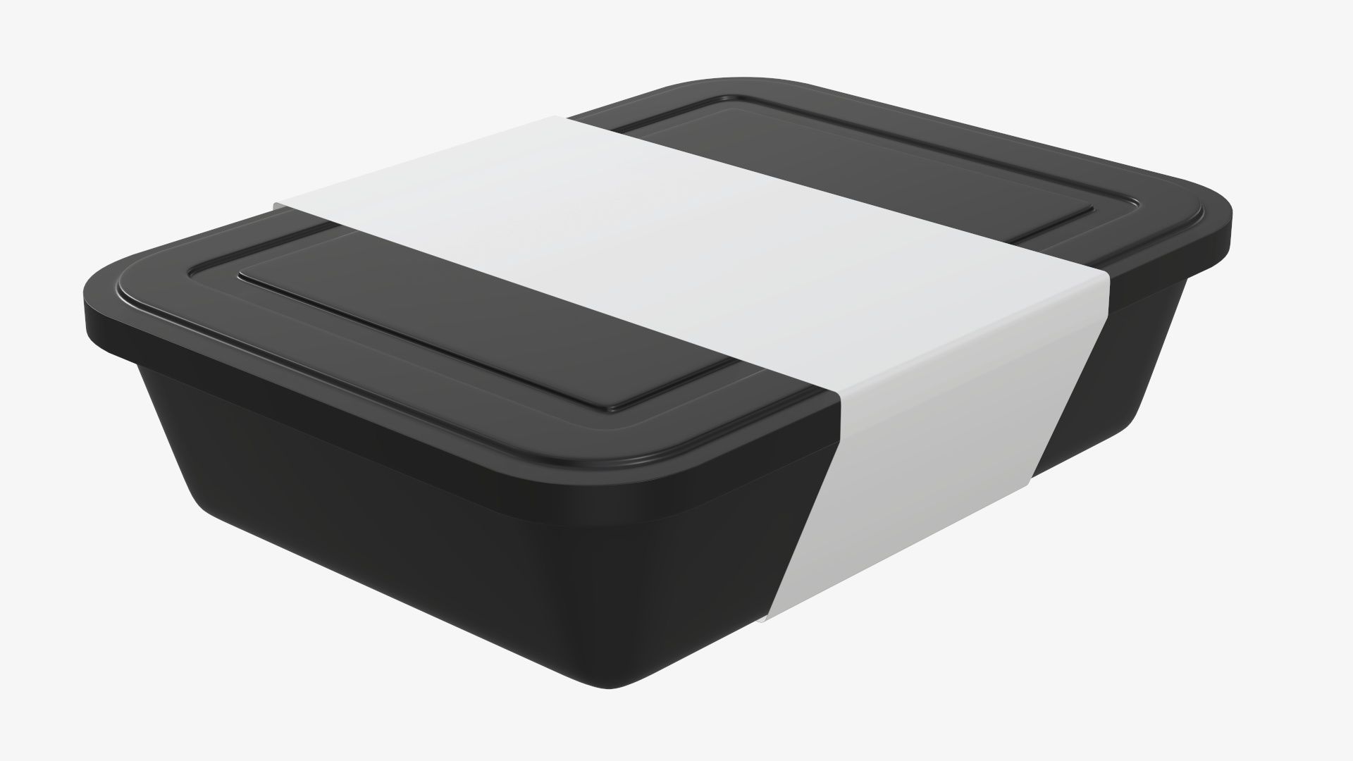 Plastic food container tray box with label mockup 05 3D model_1