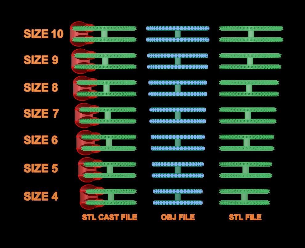 DOUBLE DIAMOND ROW BAND RING MIX SIZE 4 5 6 7 8 9 10 3D print model_7