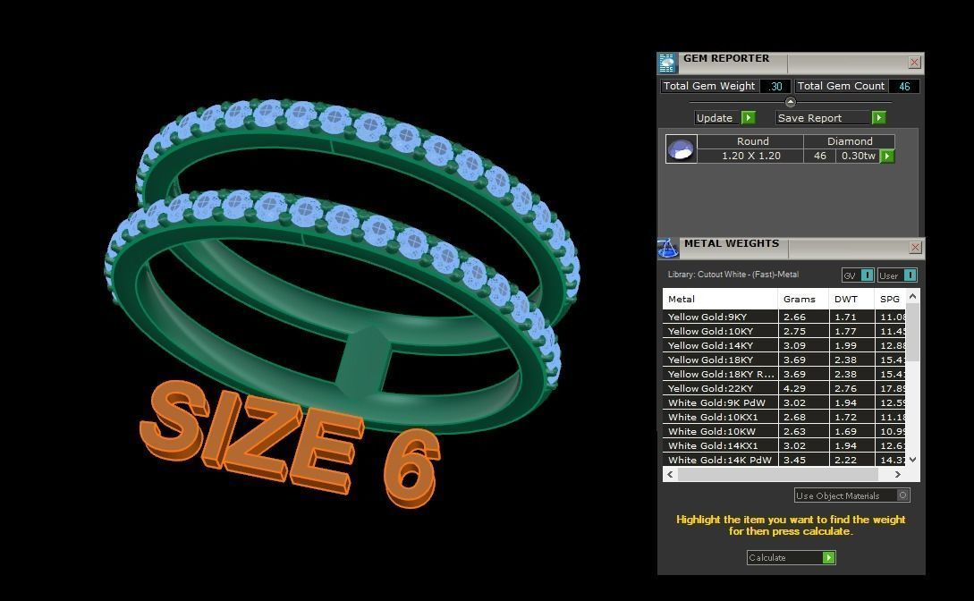 DOUBLE DIAMOND ROW BAND RING MIX SIZE 4 5 6 7 8 9 10 3D print model_11