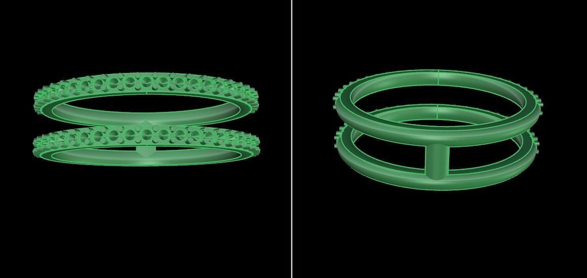 DOUBLE DIAMOND ROW BAND RING MIX SIZE 4 5 6 7 8 9 10 3D print model_18