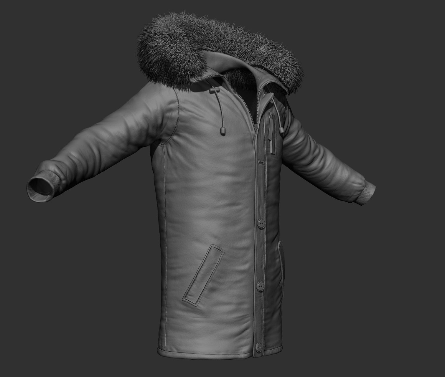 Jacket parka Free 3D model_3