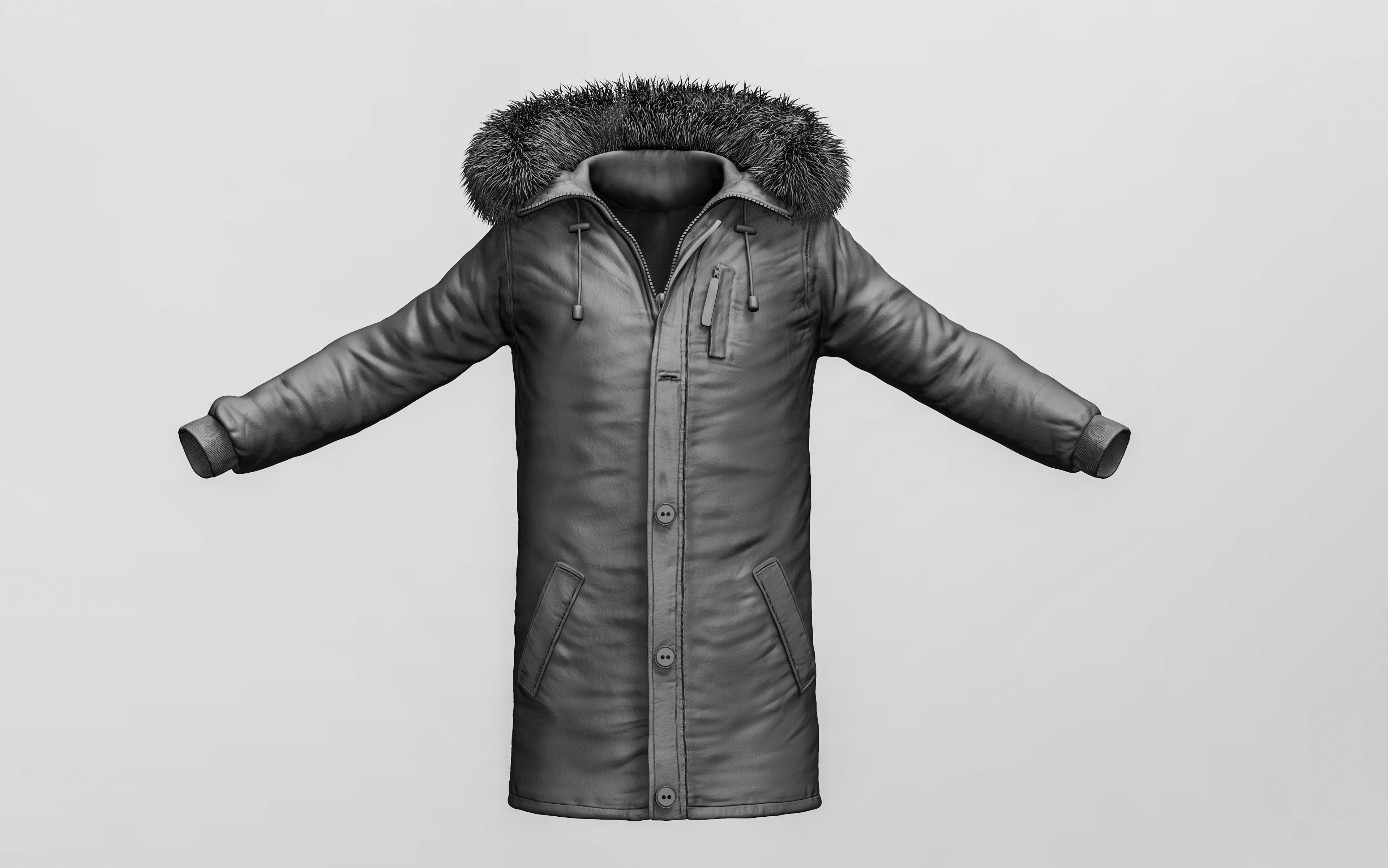 Jacket parka Free 3D model_6