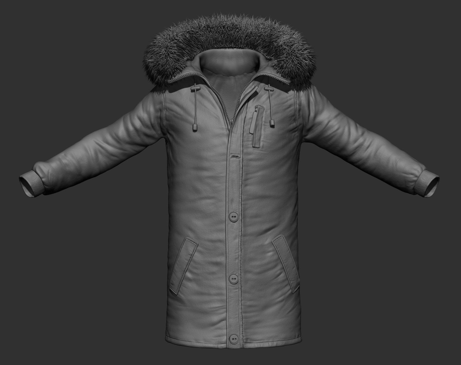 Jacket parka Free 3D model_1