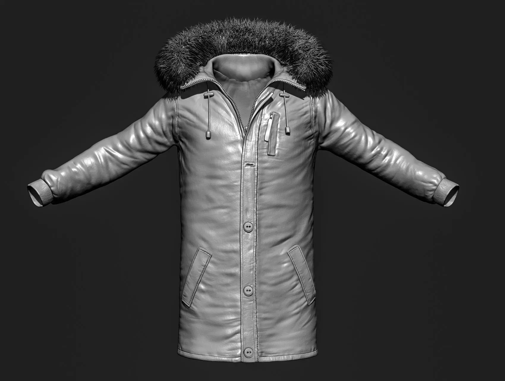Jacket parka Free 3D model_0