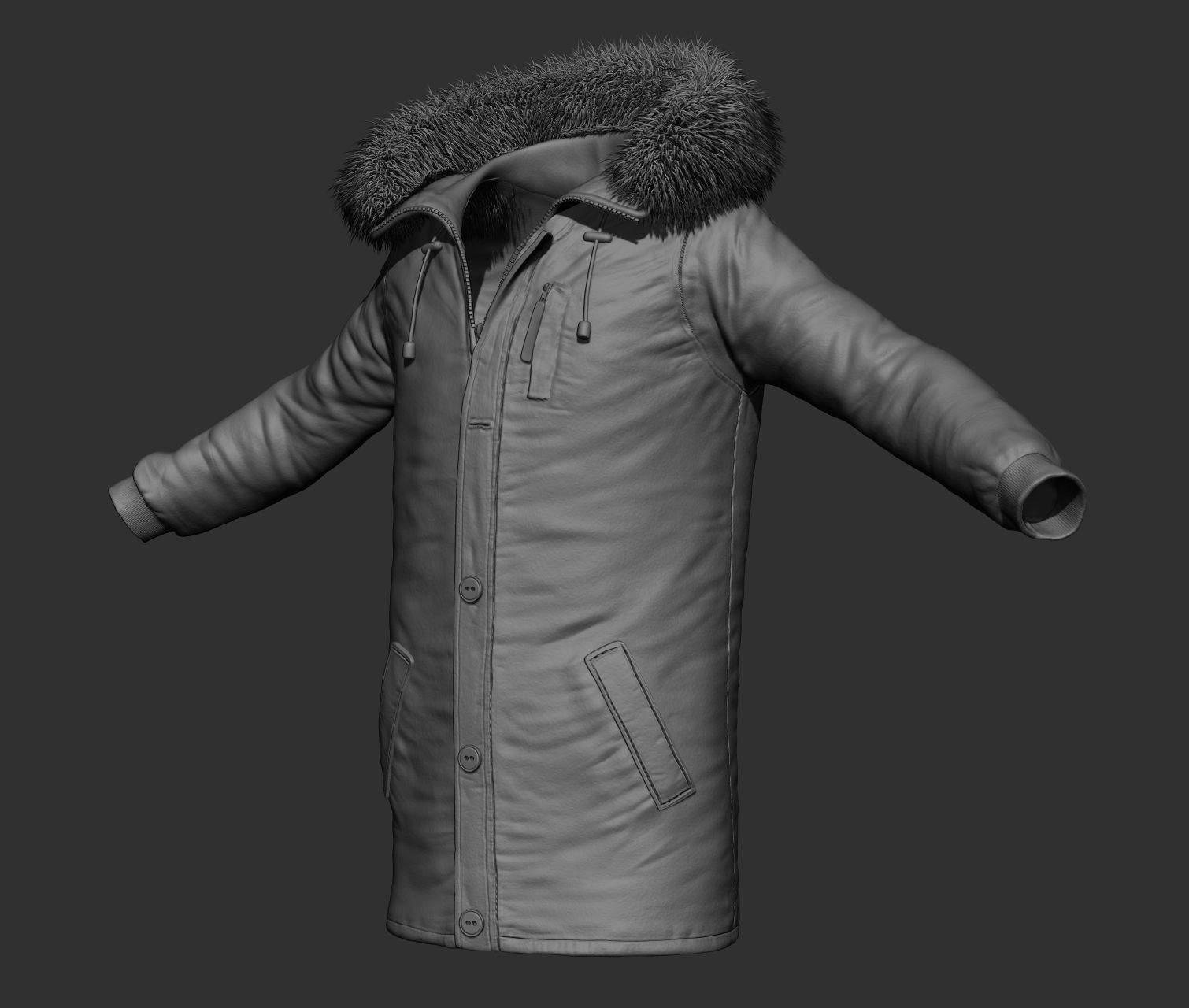 Jacket parka Free 3D model_2