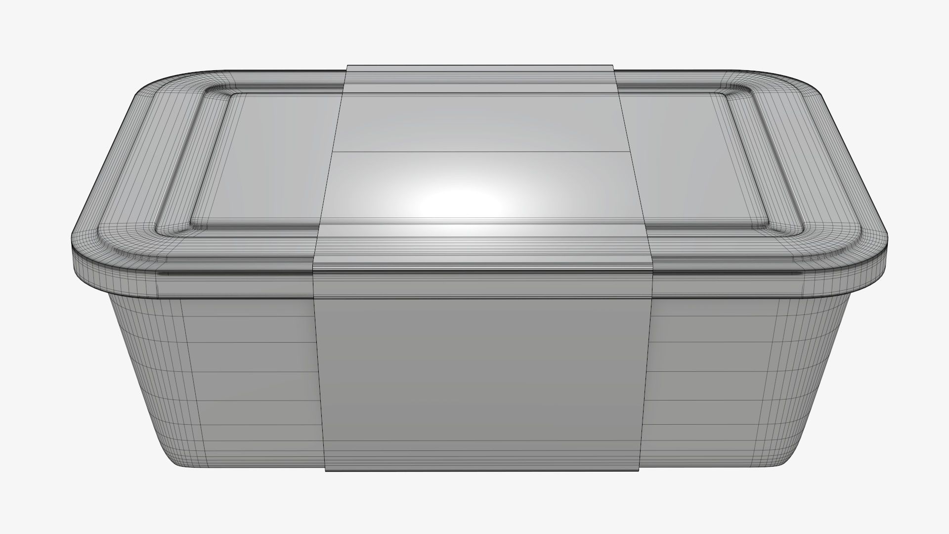 Plastic food container tray box with label mockup 06 3D model_9