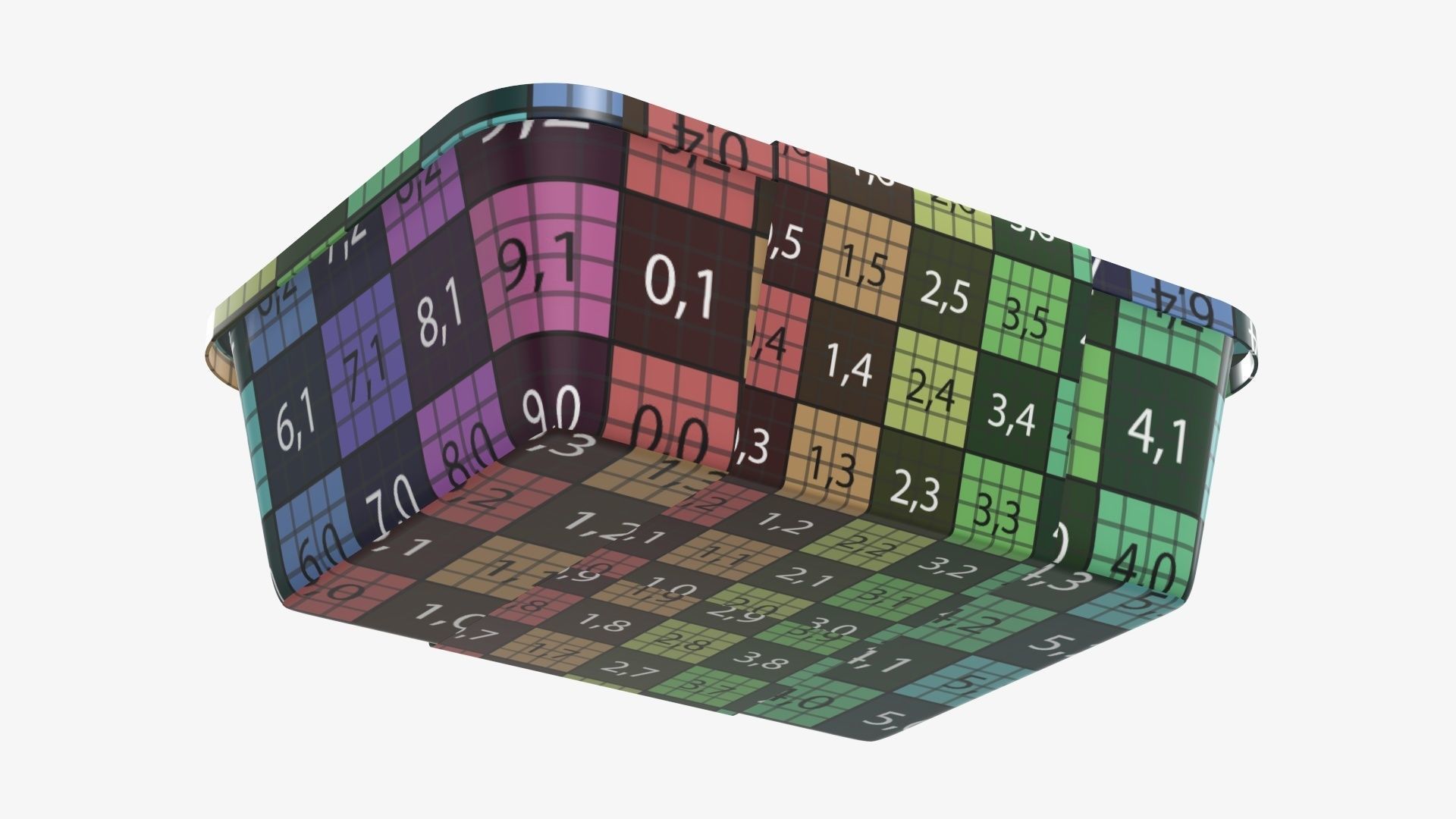 Plastic food container tray box with label mockup 06 3D model_16