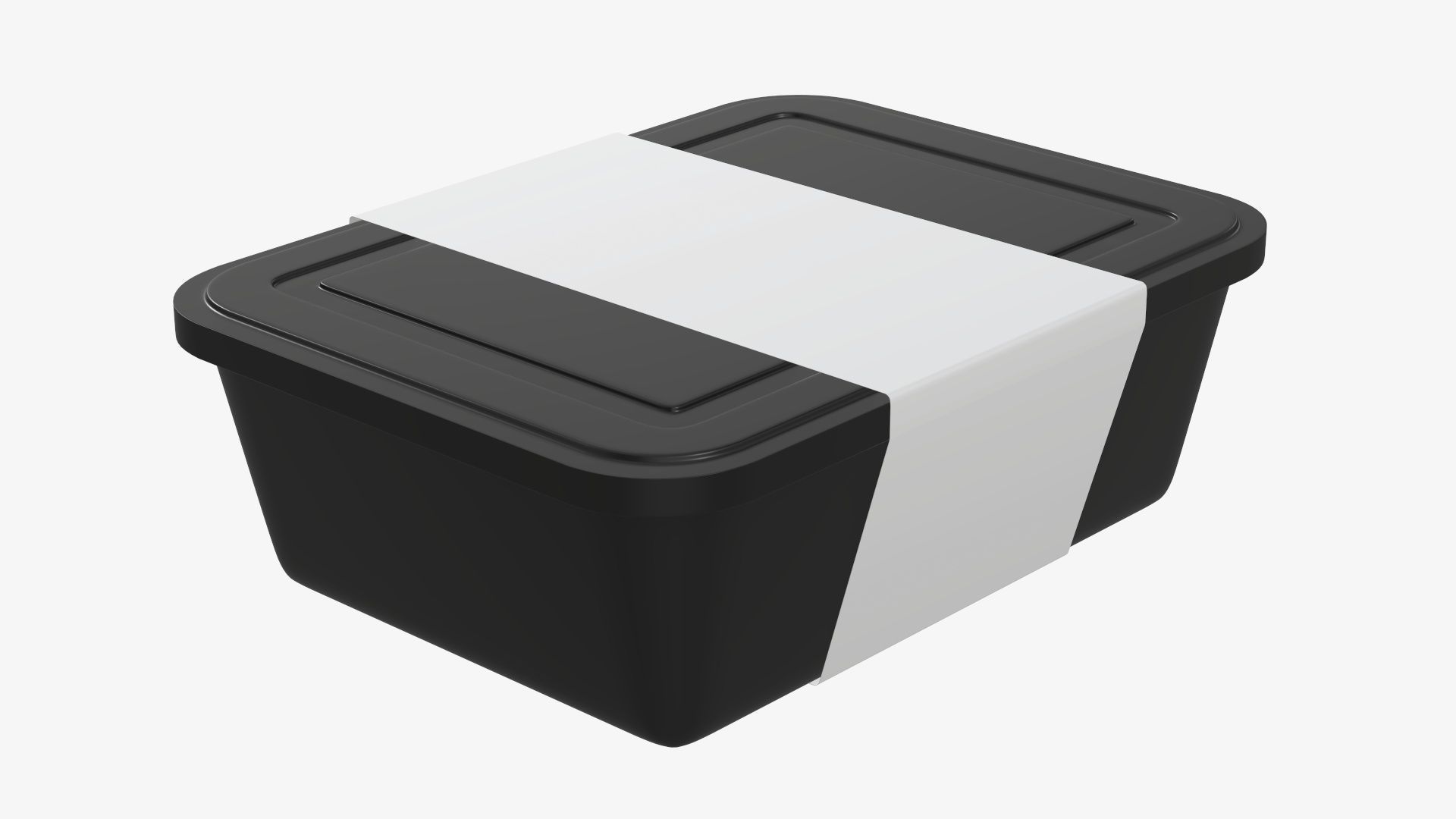 Plastic food container tray box with label mockup 06 3D model_1