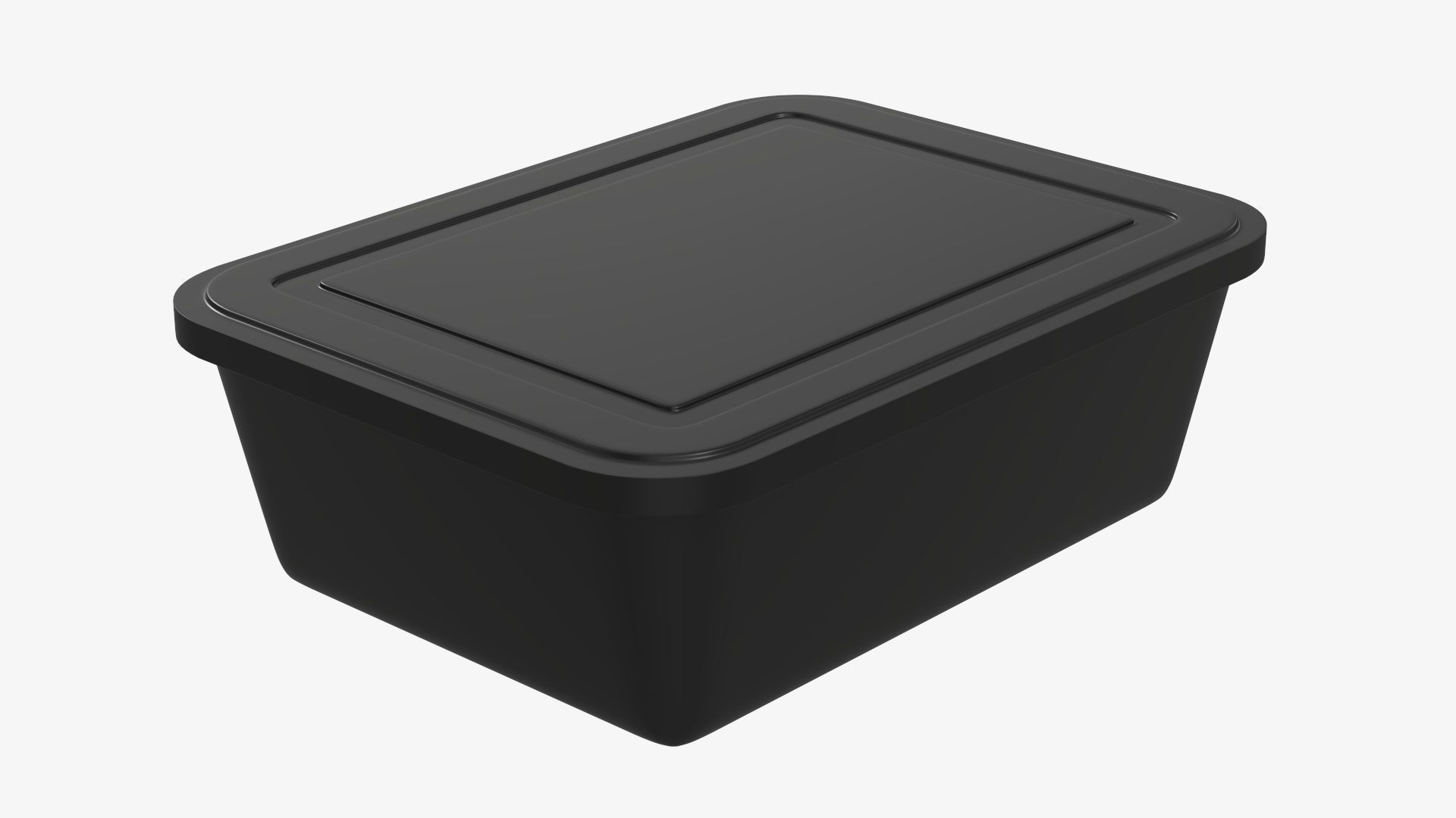 Plastic food container tray box with label mockup 06 3D model_2