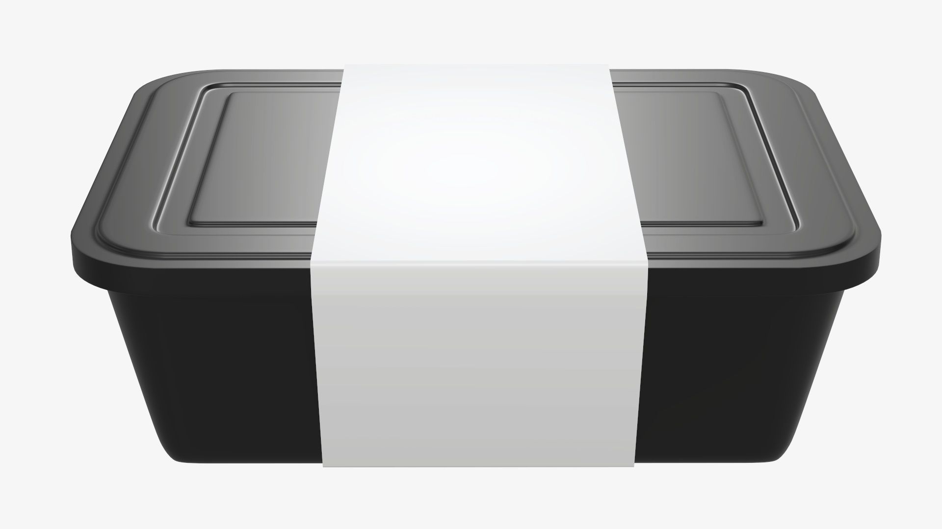 Plastic food container tray box with label mockup 06 3D model_4