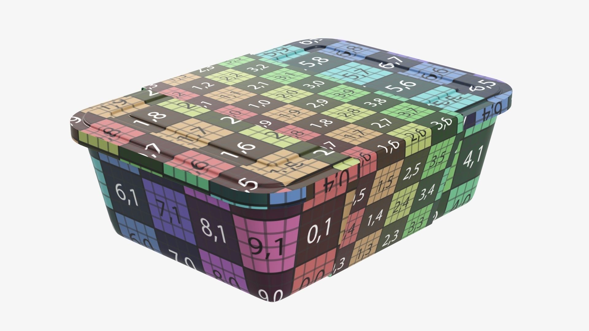 Plastic food container tray box with label mockup 06 3D model_13