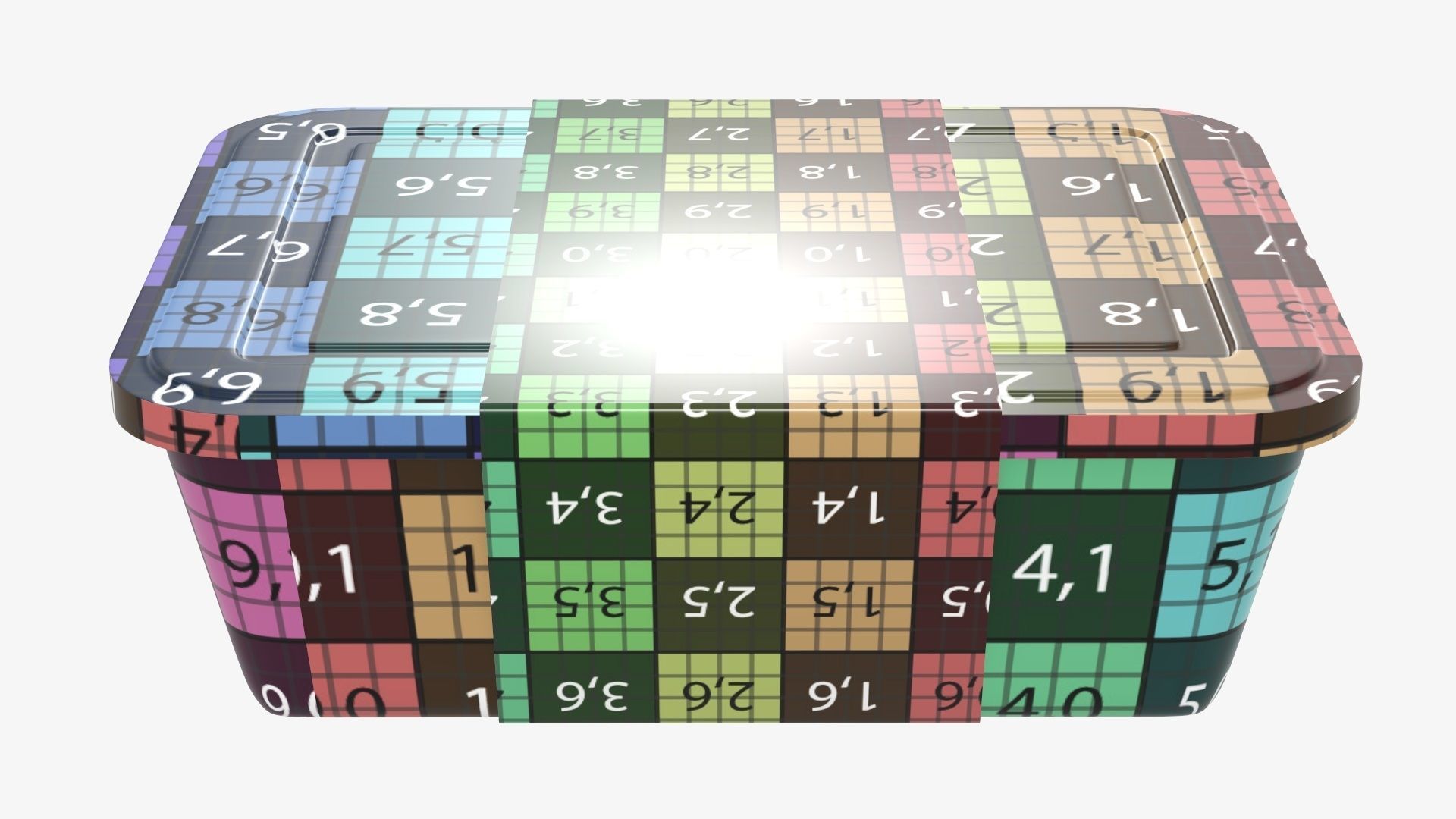 Plastic food container tray box with label mockup 06 3D model_14