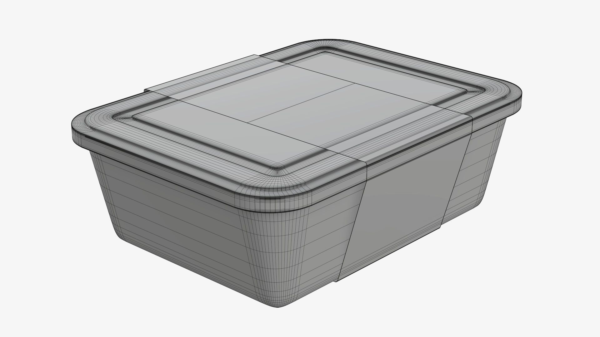 Plastic food container tray box with label mockup 06 3D model_8
