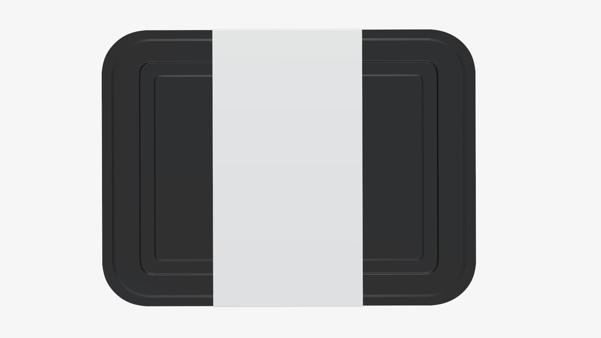 Plastic food container tray box with label mockup 06 3D model_7