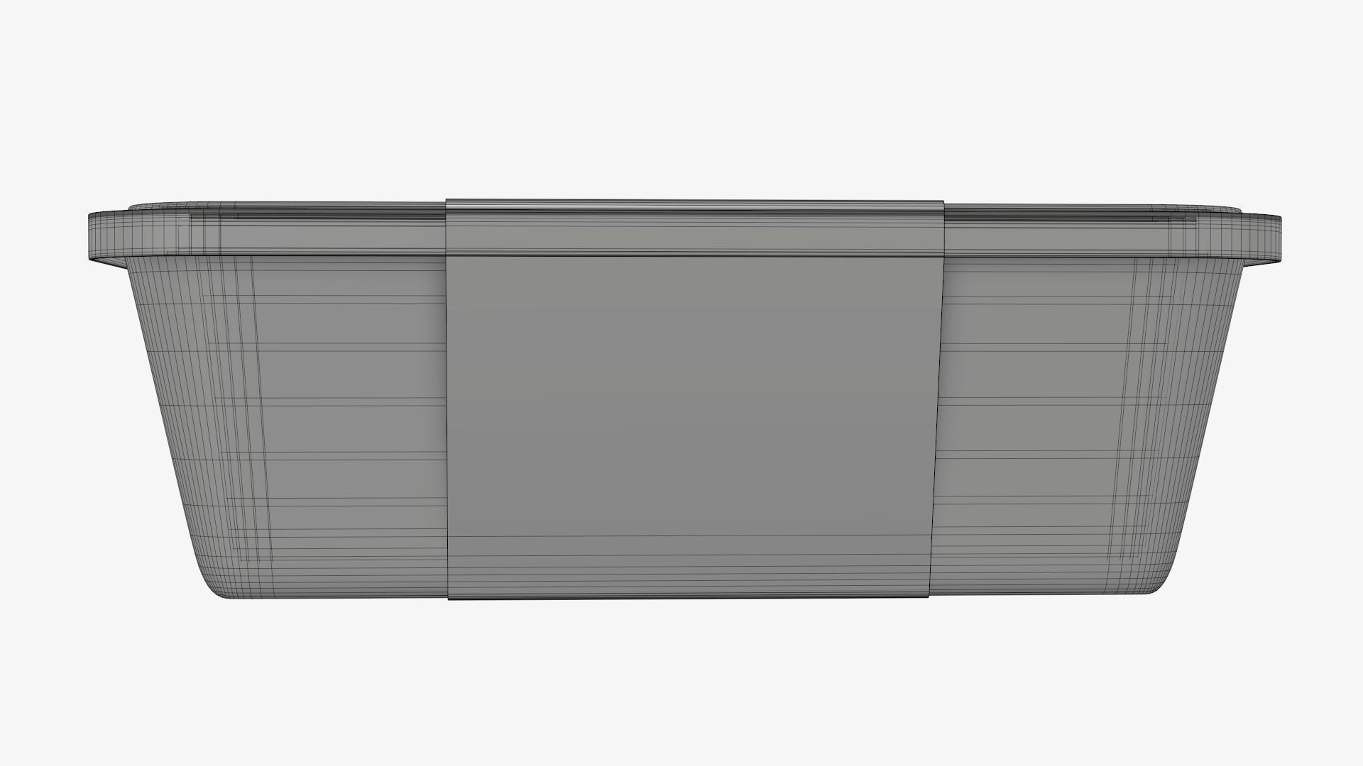 Plastic food container tray box with label mockup 06 3D model_10
