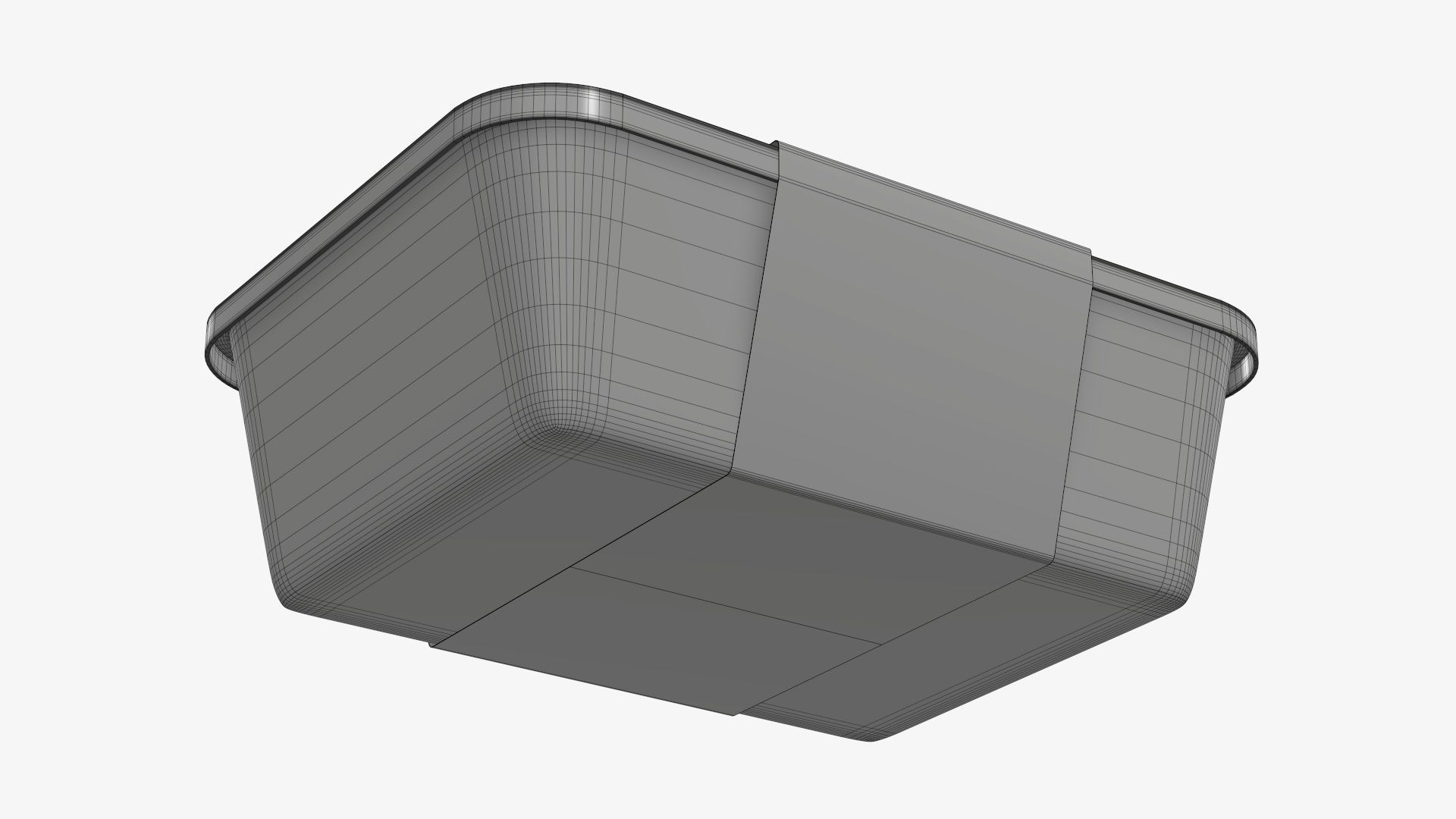 Plastic food container tray box with label mockup 06 3D model_11