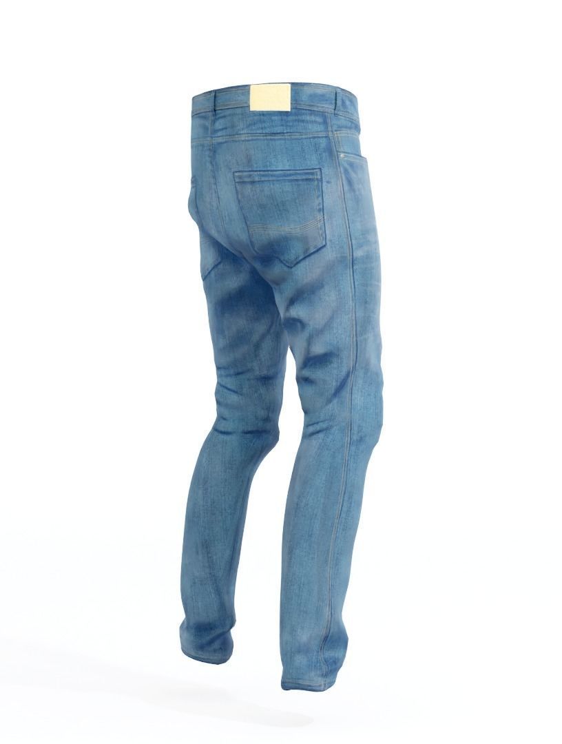 Jeans man Low-poly 3D model_1