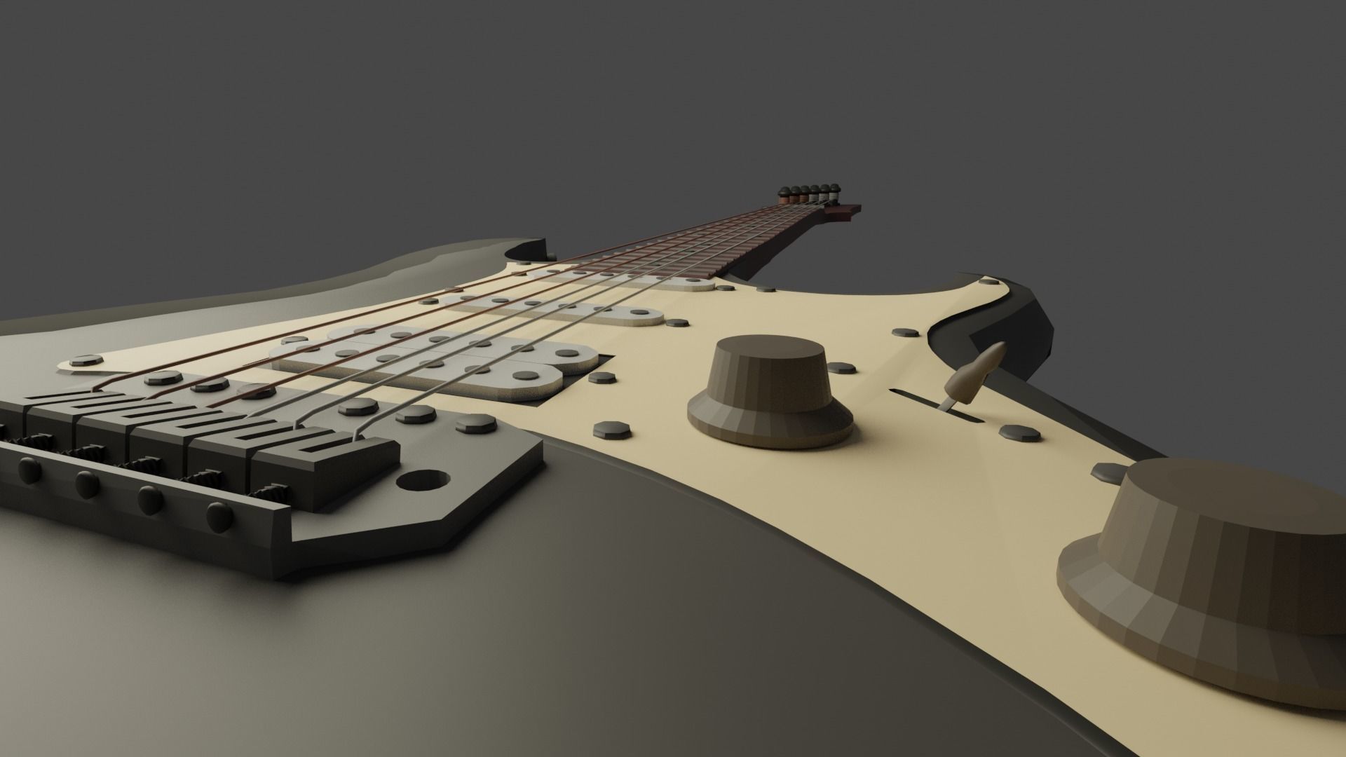 Electric guitar 3D model_1