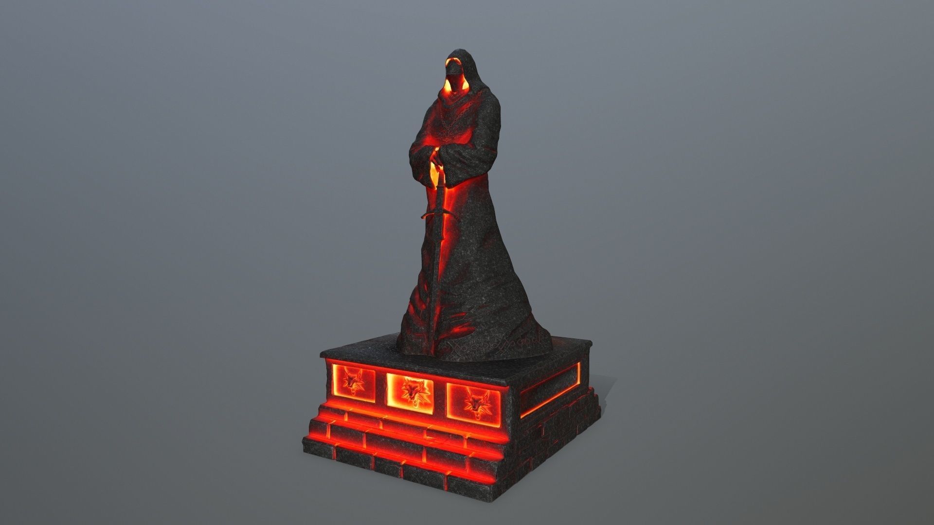 lava statue 4 Low-poly 3D model_8