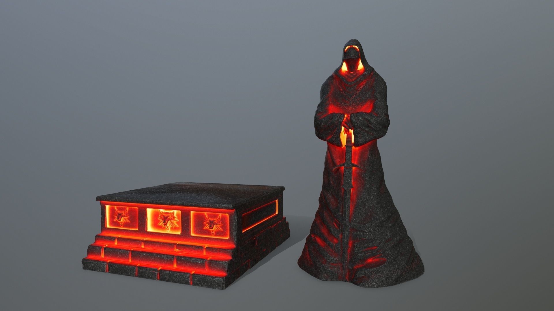 lava statue 4 Low-poly 3D model_14
