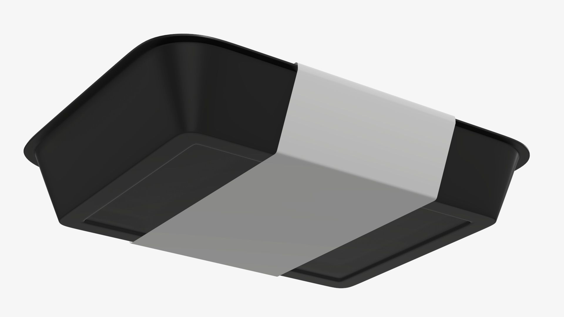 Plastic food container tray box with label mockup 07 3D model_6