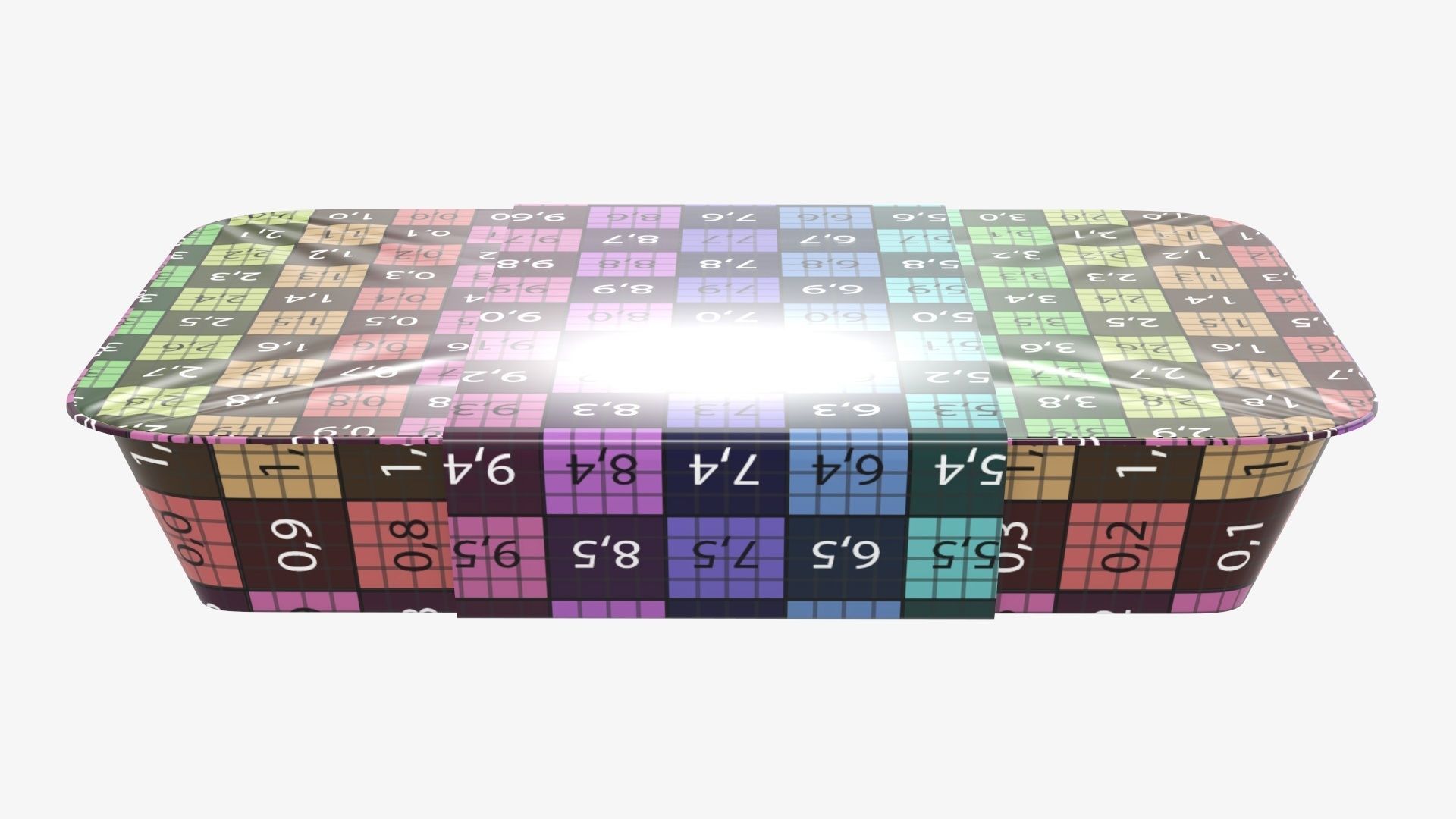 Plastic food container tray box with label mockup 07 3D model_14