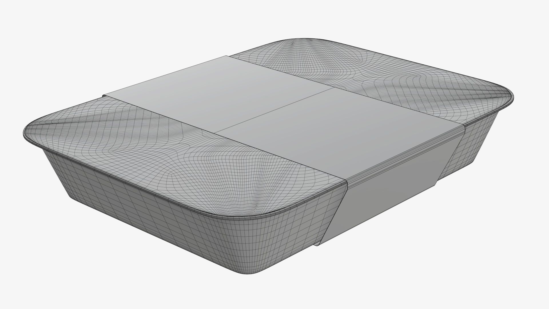 Plastic food container tray box with label mockup 07 3D model_8