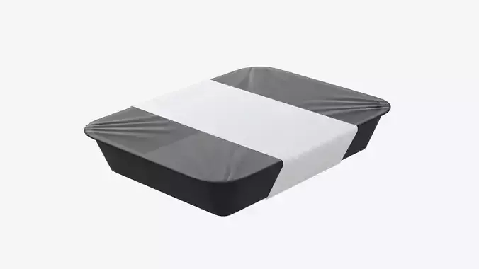 Plastic food container tray box with label mockup 07