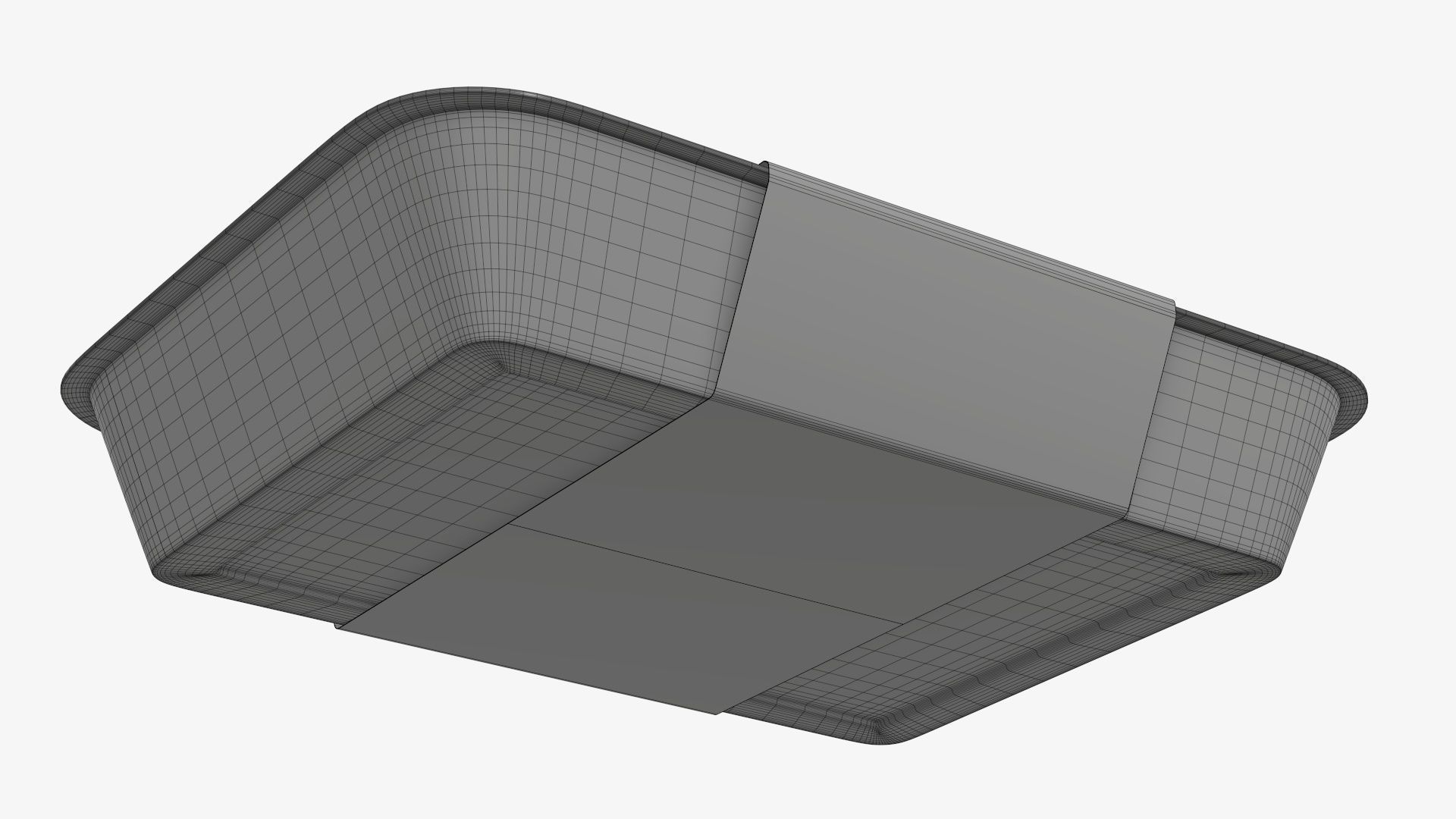 Plastic food container tray box with label mockup 07 3D model_11