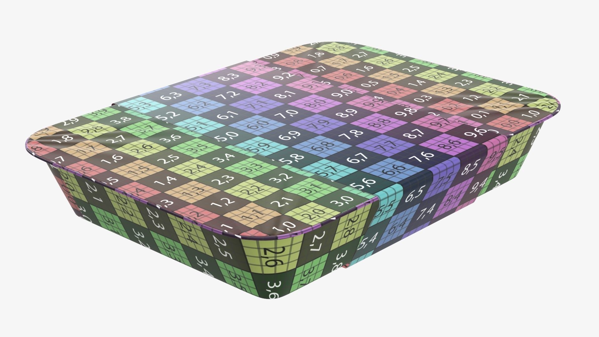 Plastic food container tray box with label mockup 07 3D model_13