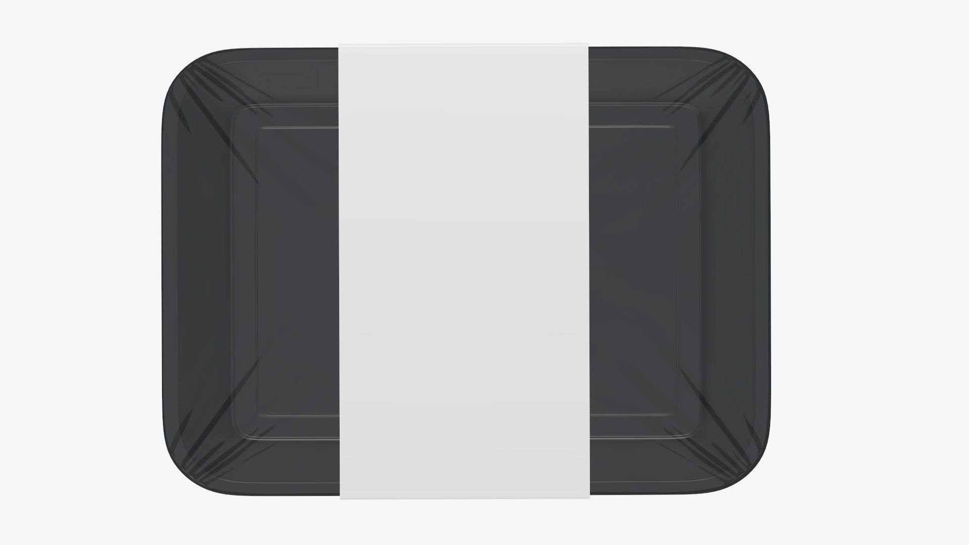 Plastic food container tray box with label mockup 07 3D model_7