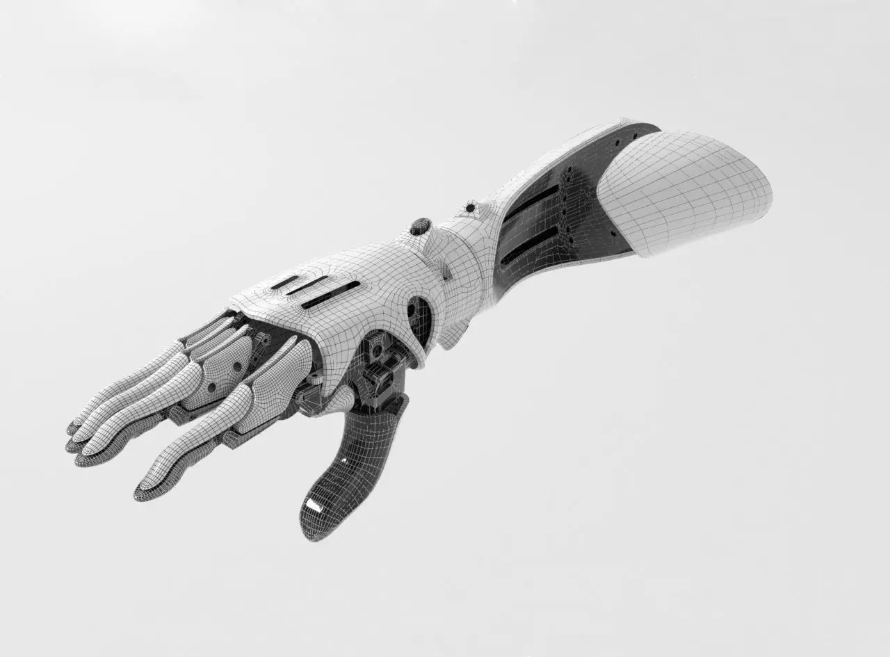 Robot arm with complete parts 3D model_0
