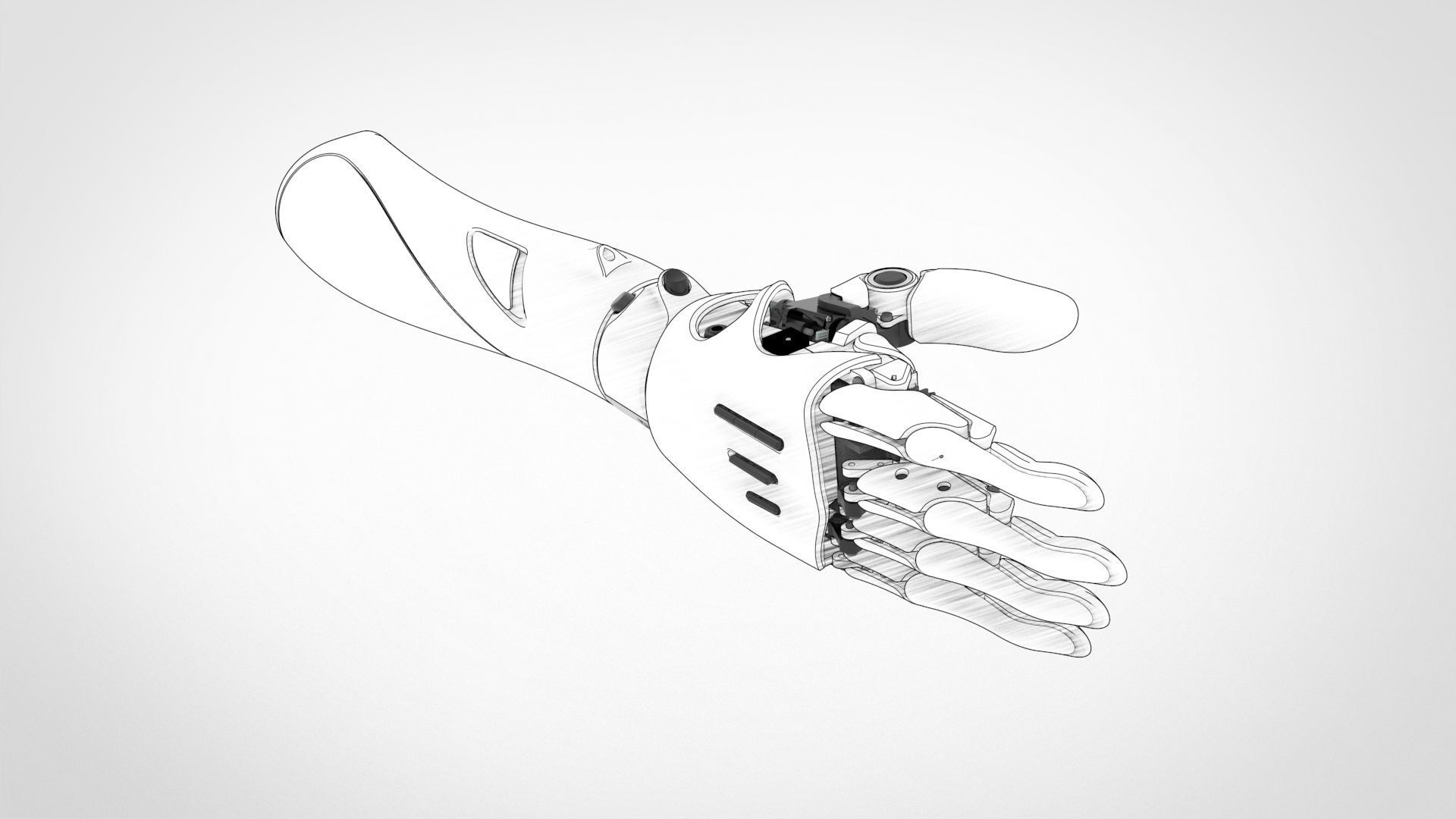 Robot arm with complete parts 3D model_5
