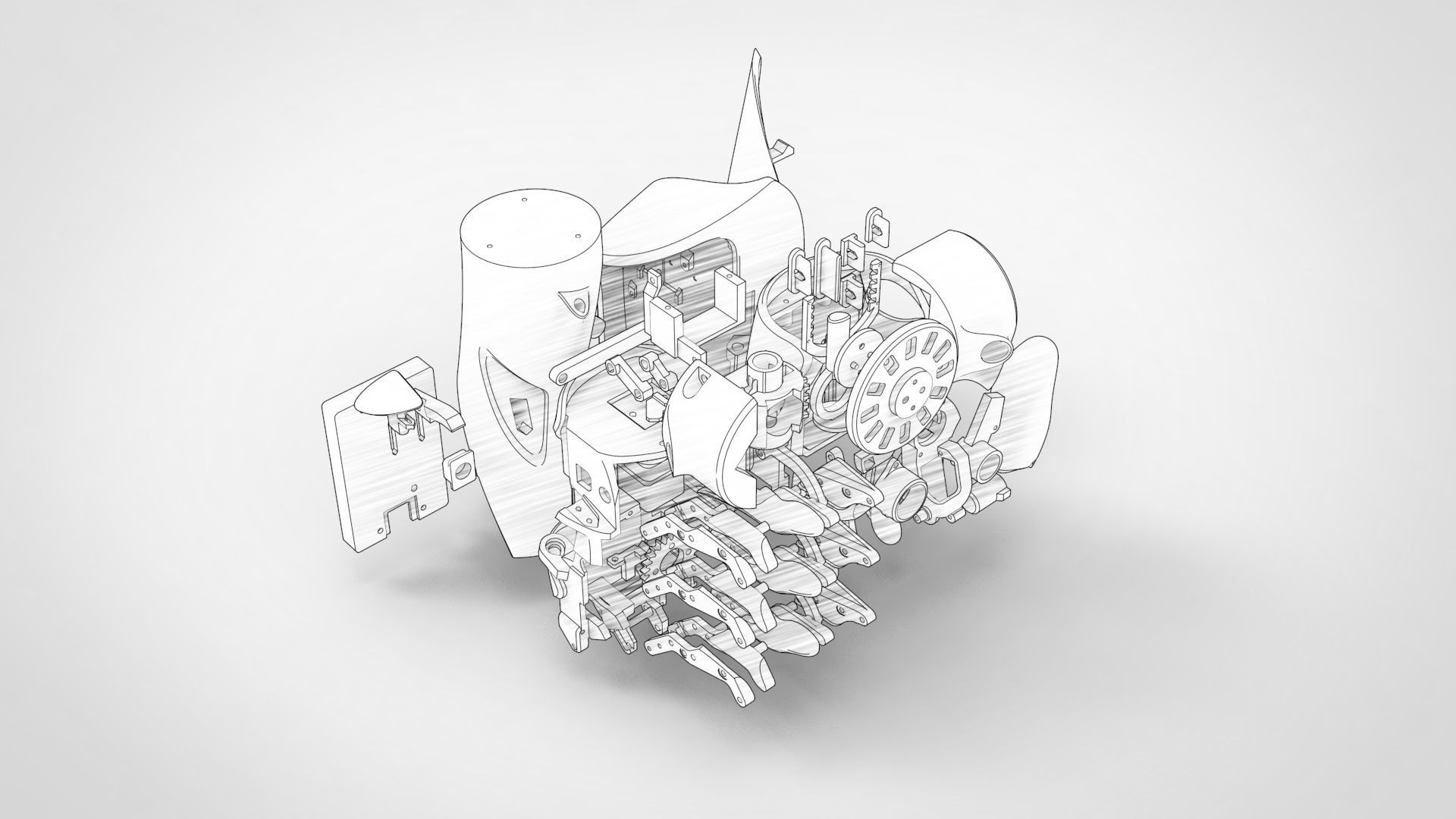 Robot arm with complete parts 3D model_3