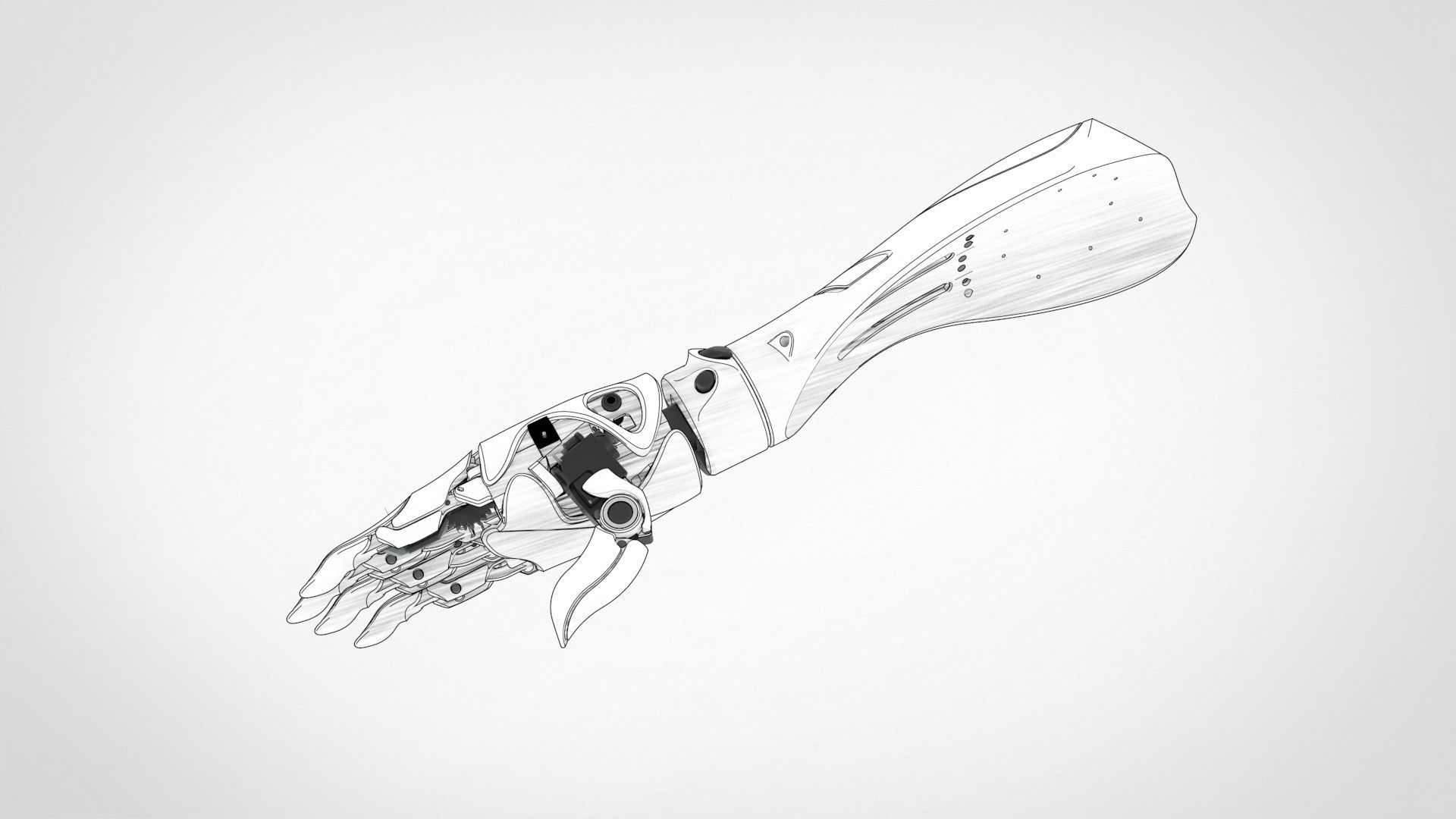 Robot arm with complete parts 3D model_9