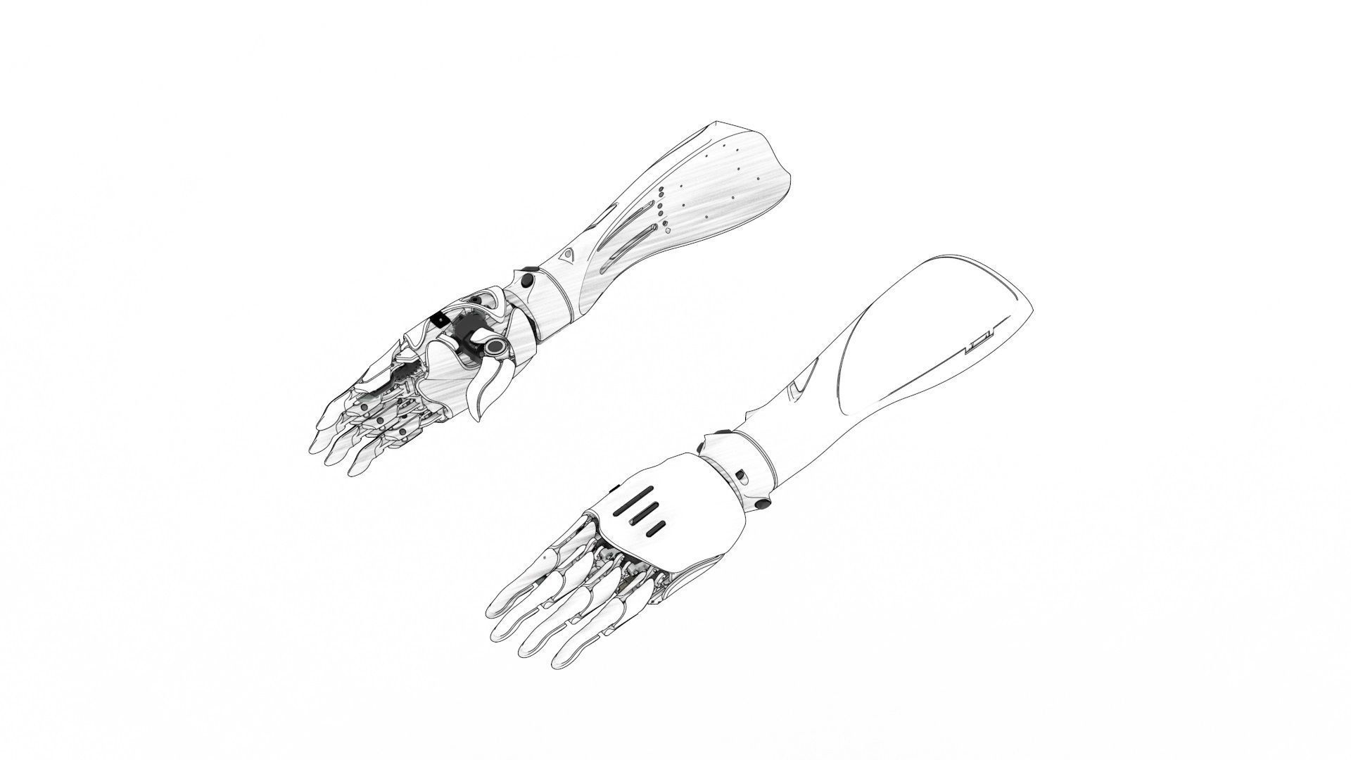 Robot arm with complete parts 3D model_10