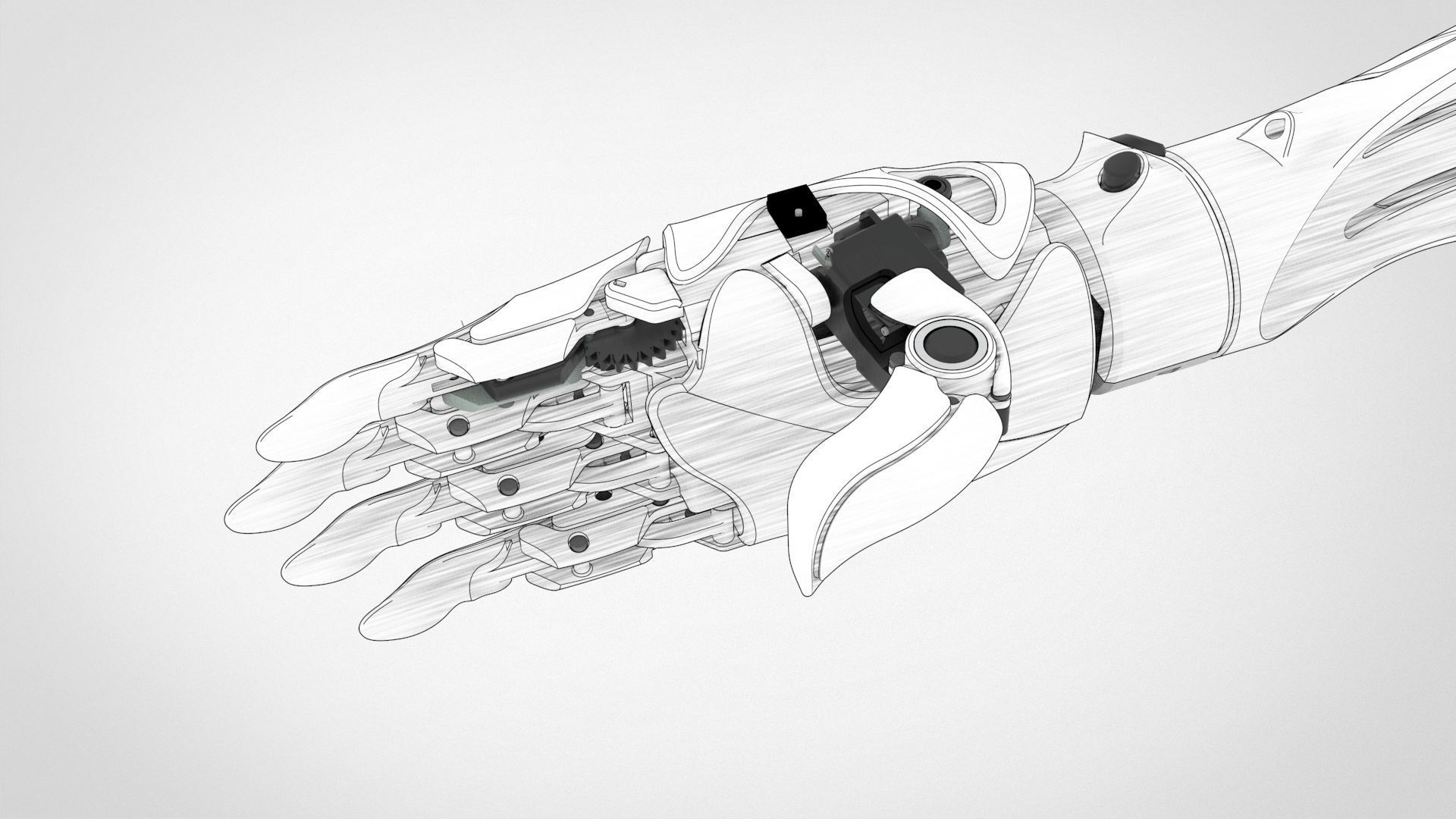 Robot arm with complete parts 3D model_11