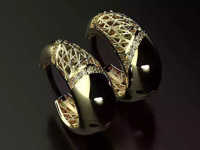 woman diamond  earring T00005 3D print model